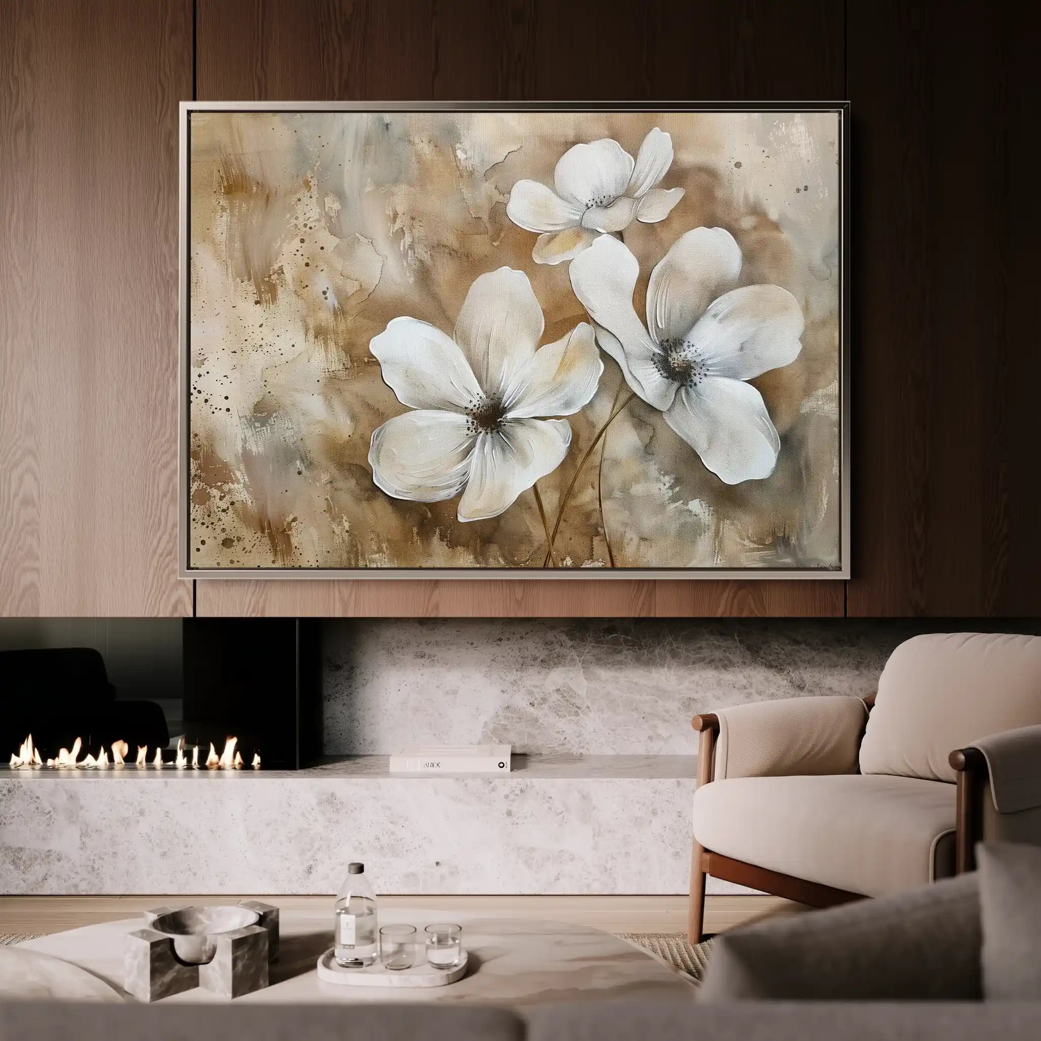 Floral 268 Canvas Art 60 x 40 cm / Black