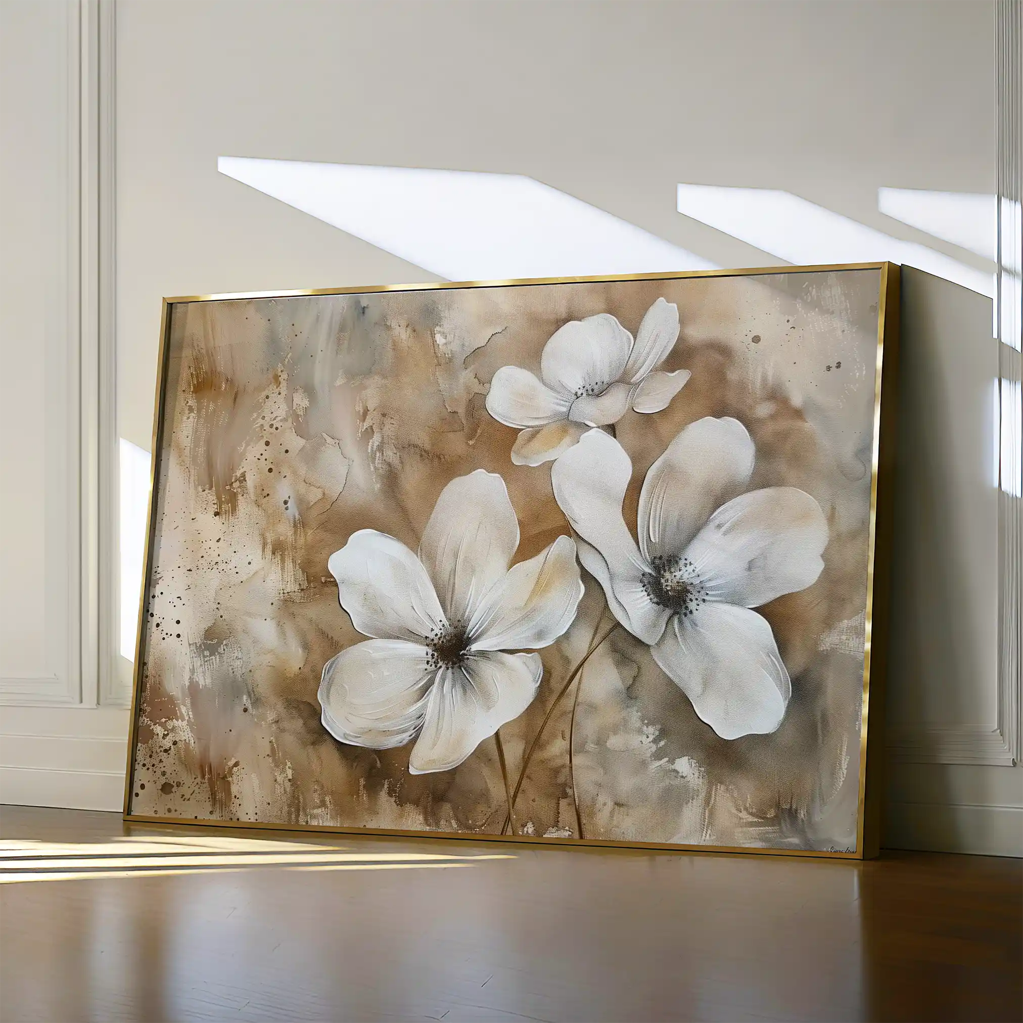 Floral 268 Canvas Art 60 x 40 cm / Black