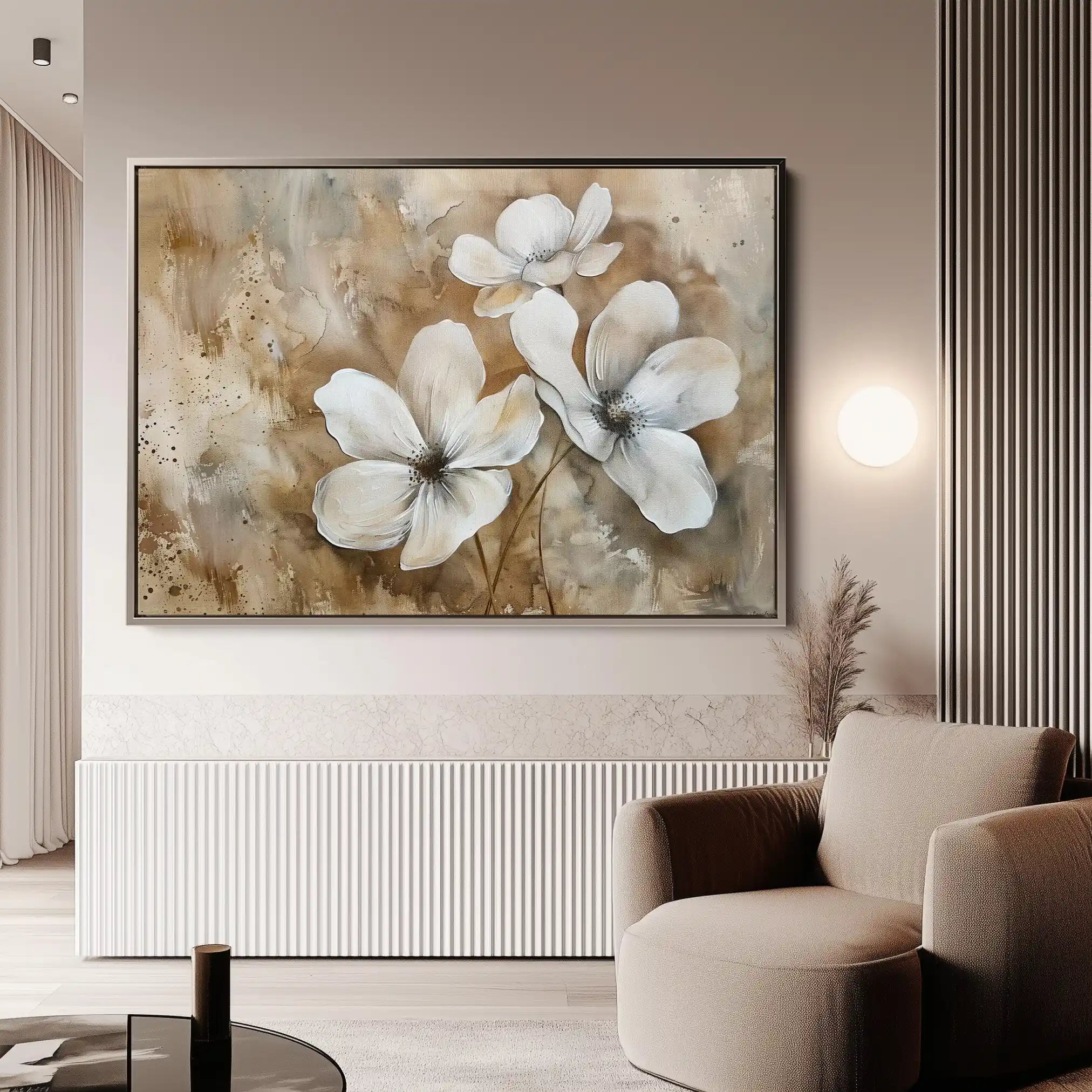 Floral 268 Canvas Art 60 x 40 cm / Black