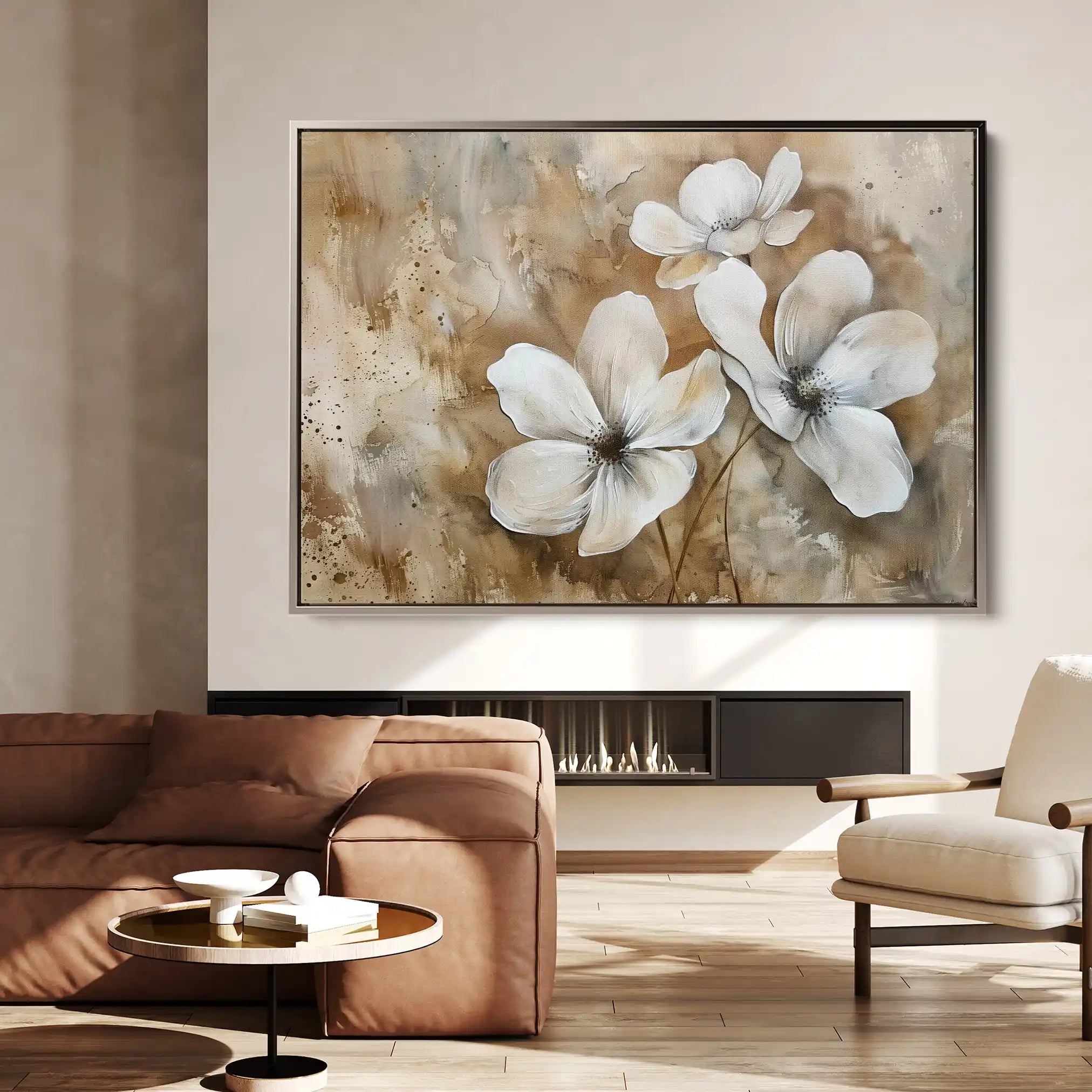Floral 268 Canvas Art 60 x 40 cm / Black