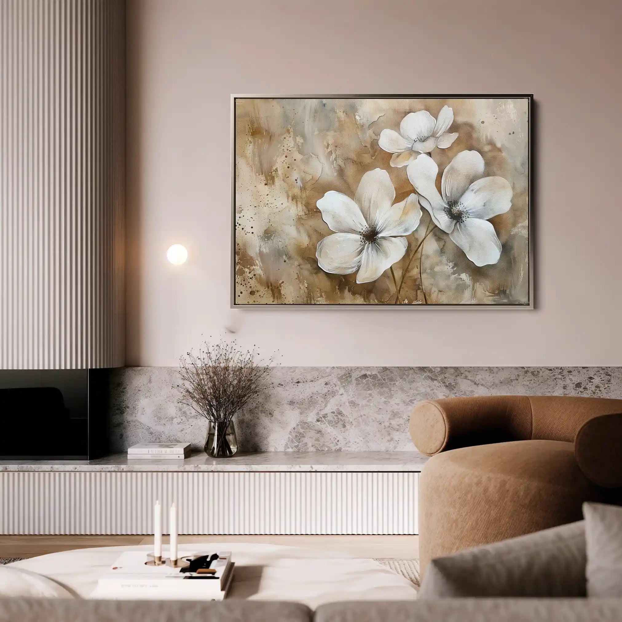 Floral 268 Canvas Art 60 x 40 cm / Black