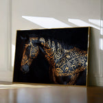 Horses 268 Canvas Art 18" x 24" / 45 x 60 cm / Black