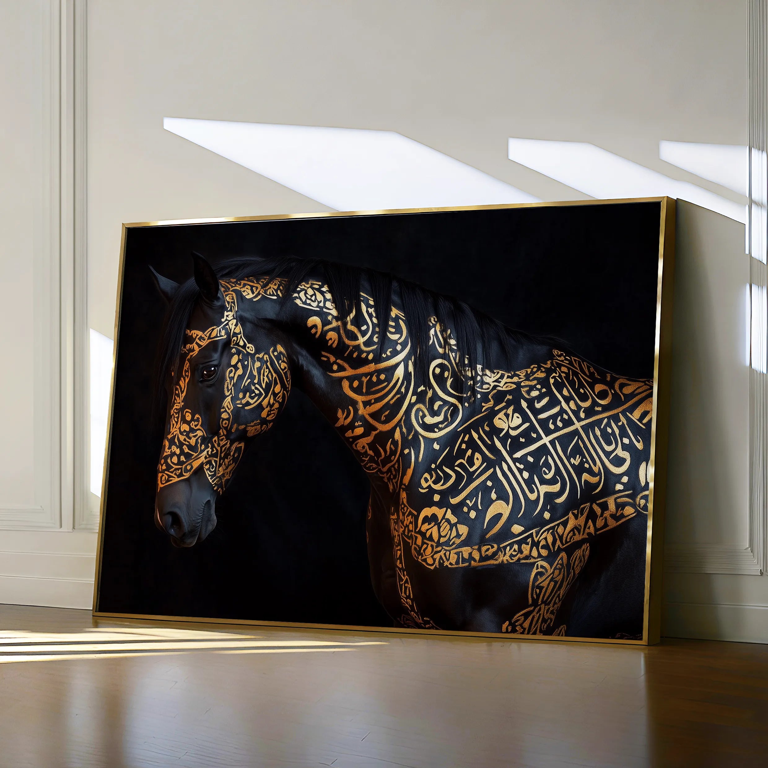 Horses 268 Canvas Art 18" x 24" / 45 x 60 cm / Black