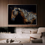 Horses 268 Canvas Art 18" x 24" / 45 x 60 cm / Black