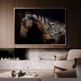 Horses 268 Canvas Art 18" x 24" / 45 x 60 cm / Black