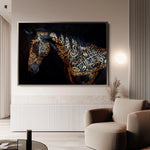 Horses 268 Canvas Art 18" x 24" / 45 x 60 cm / Black