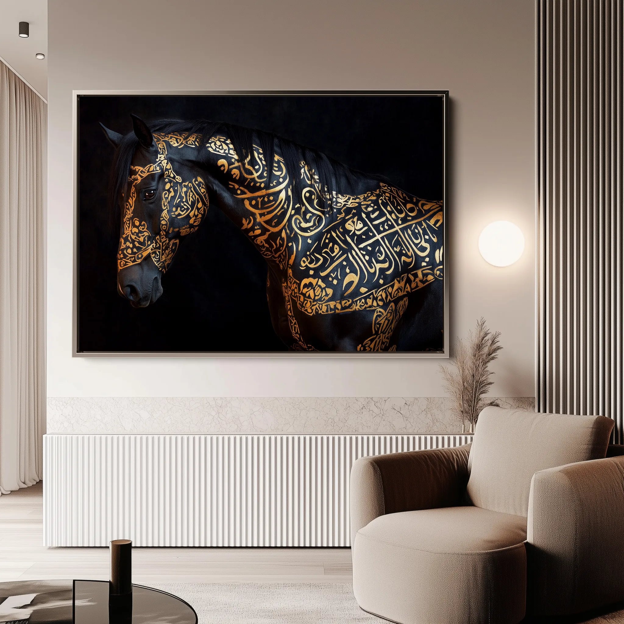 Horses 268 Canvas Art 18" x 24" / 45 x 60 cm / Black