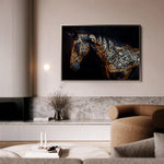 Horses 268 Canvas Art 18" x 24" / 45 x 60 cm / Black