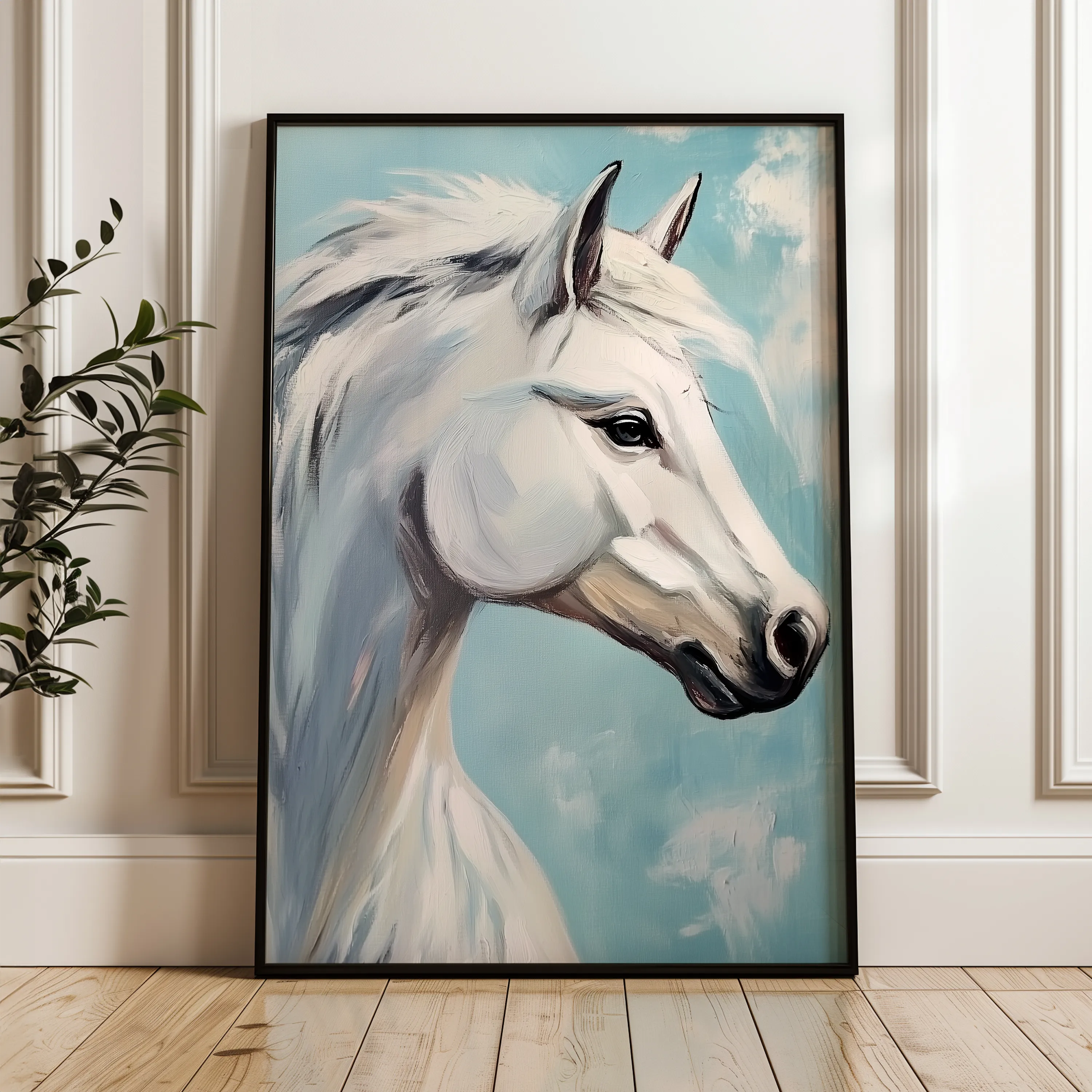 Horses 269 Canvas Art 18" x 24" / 45 x 60 cm / Black