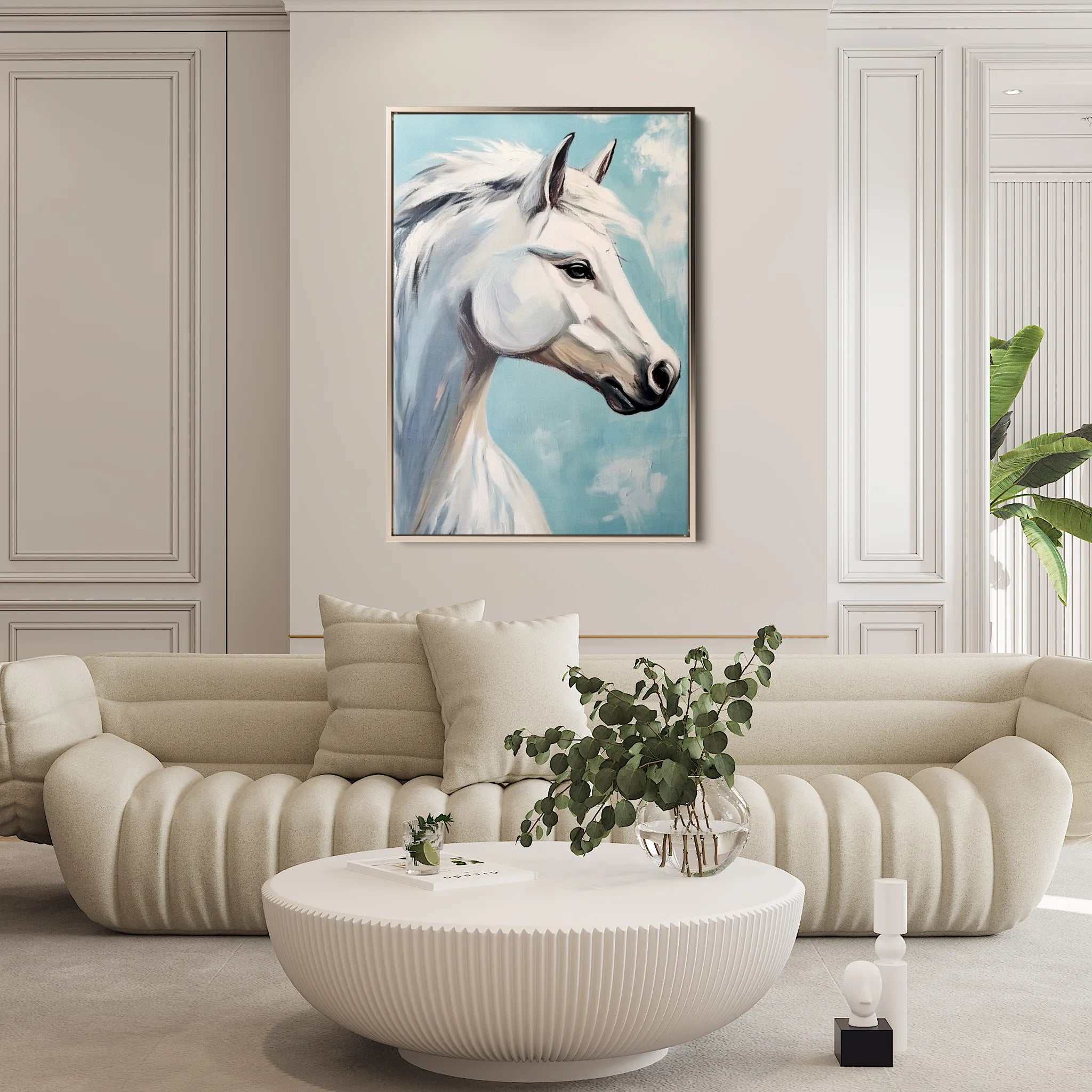 Horses 269 Canvas Art 18" x 24" / 45 x 60 cm / Black