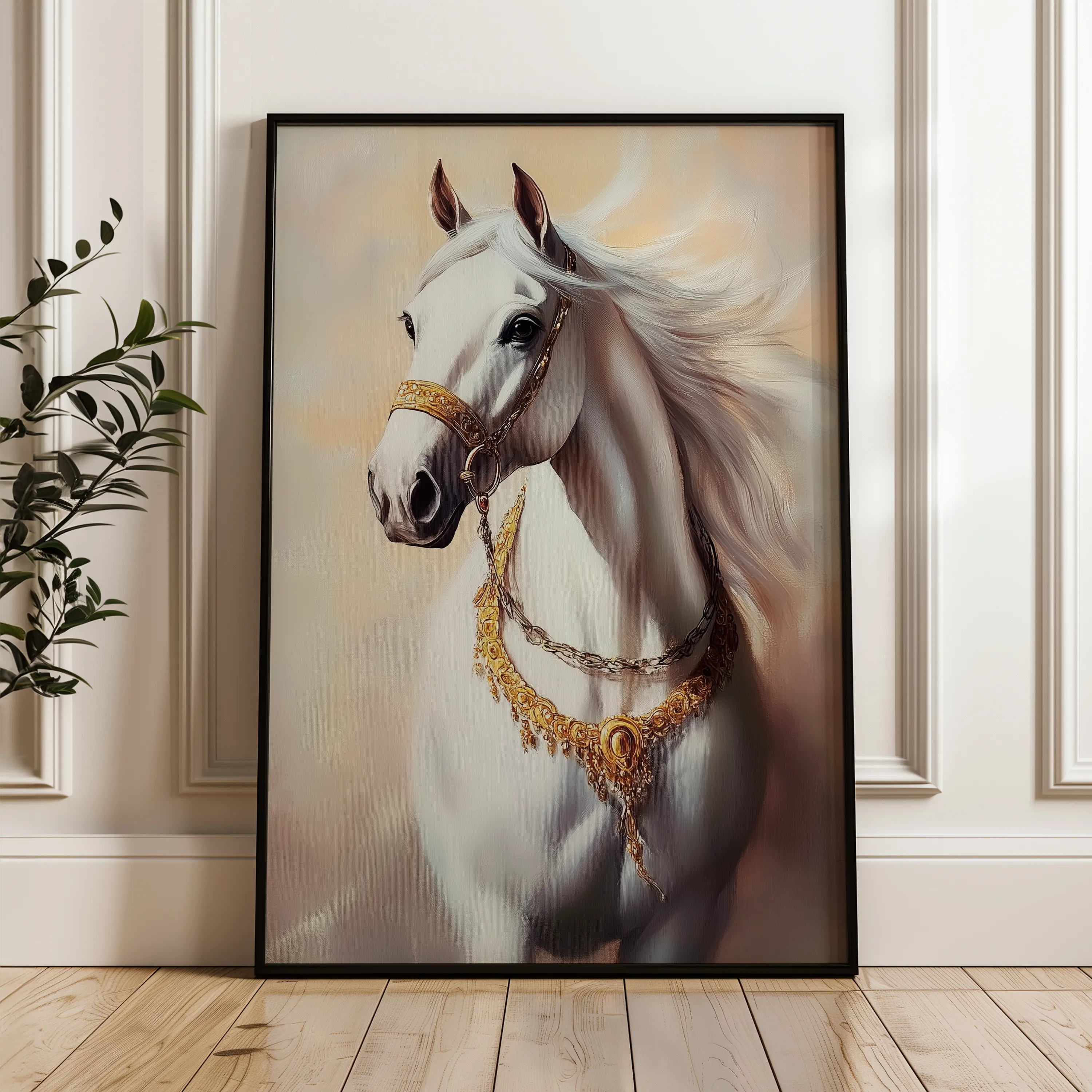 Horses 270 Canvas Art 18" x 24" / 45 x 60 cm / Black