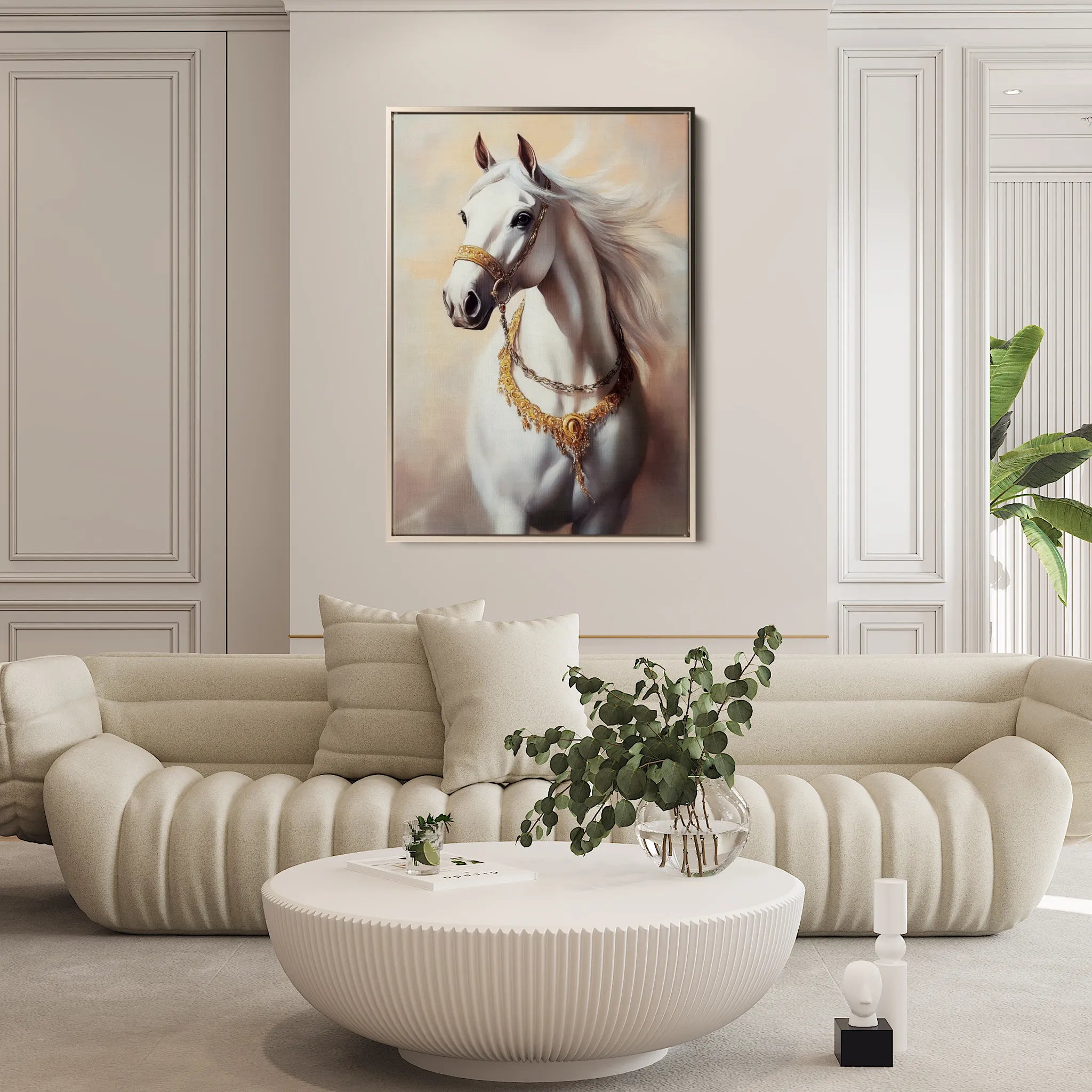 Horses 270 Canvas Art 18" x 24" / 45 x 60 cm / Black