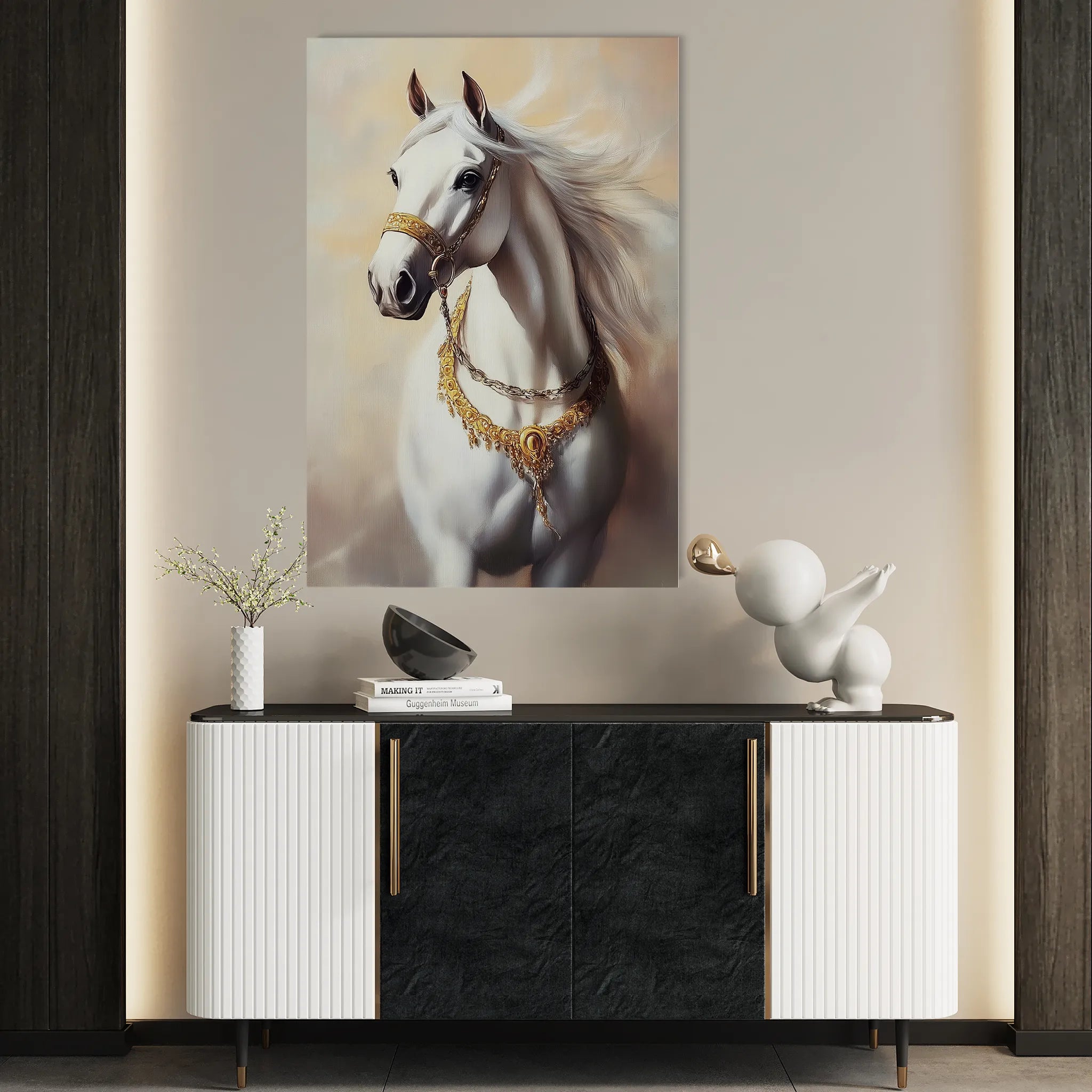 Horses 270 Canvas Art 18" x 24" / 45 x 60 cm / Black