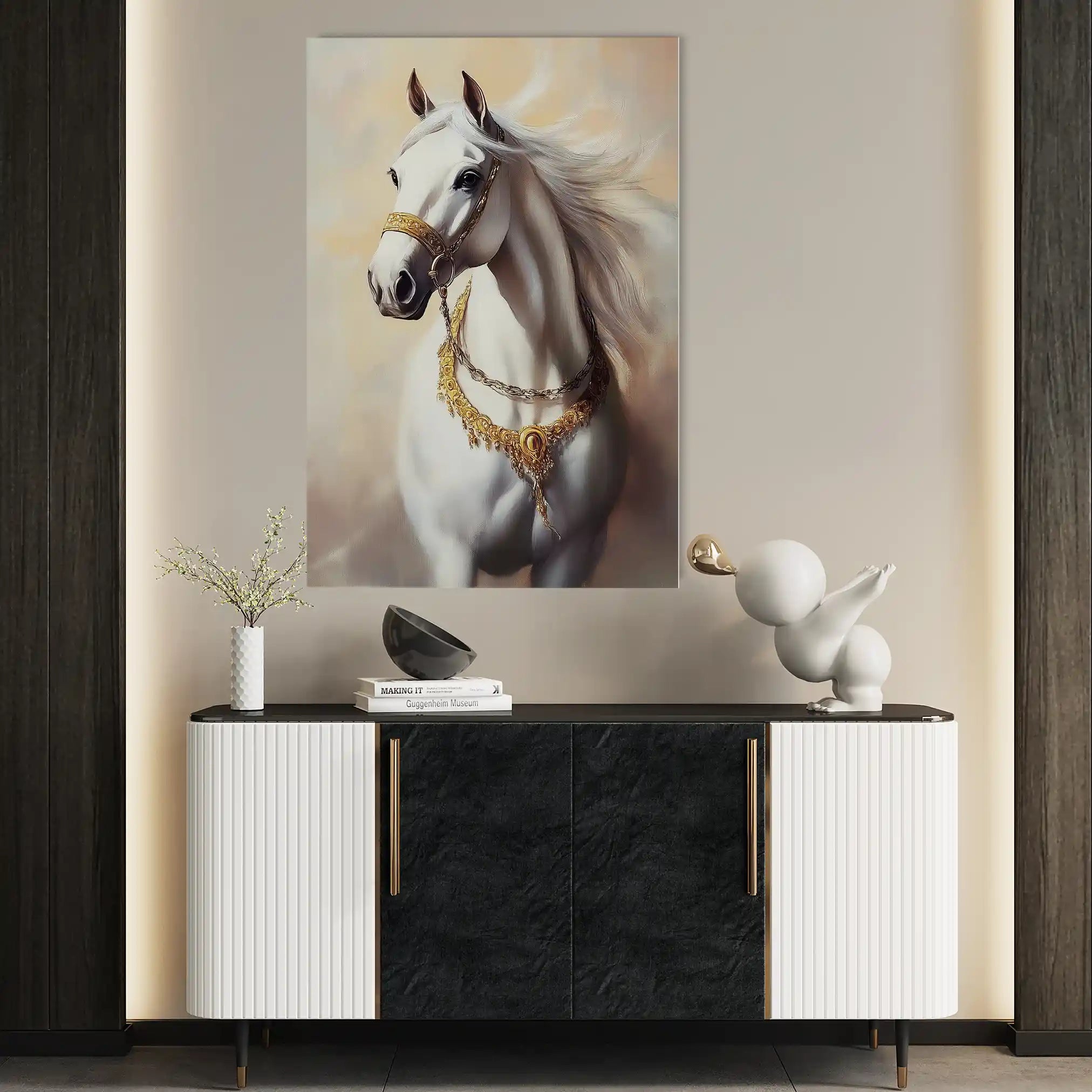 Horses 270 Canvas Art 60 x 40 cm / Black