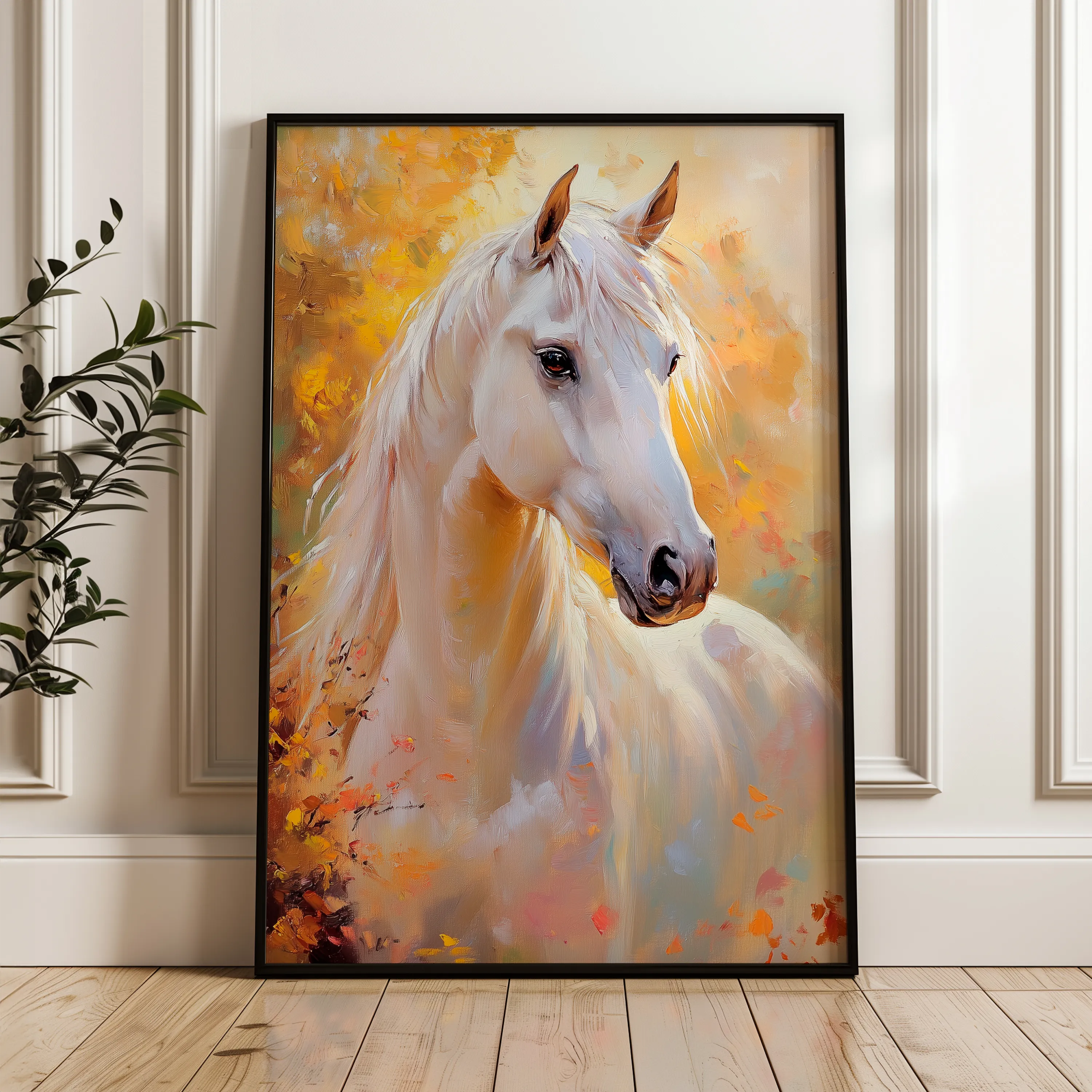 Horses 271 Canvas Art 18" x 24" / 45 x 60 cm / Black