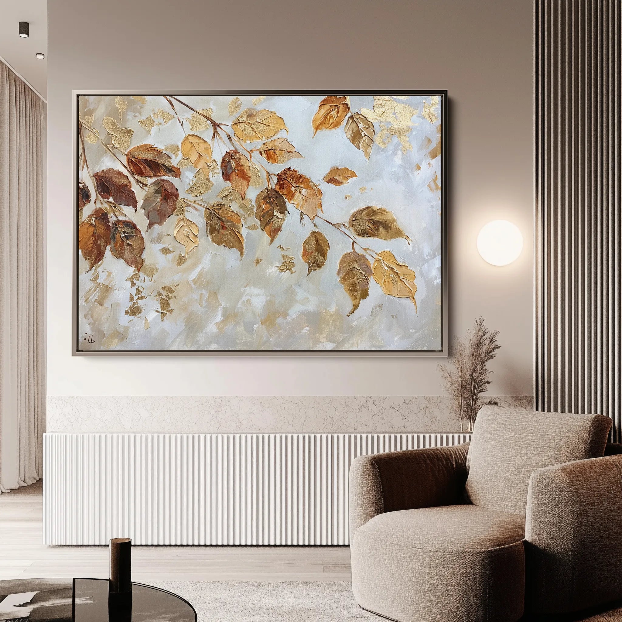Floral 272 Canvas Art 18" x 24" / 45 x 60 cm / Black