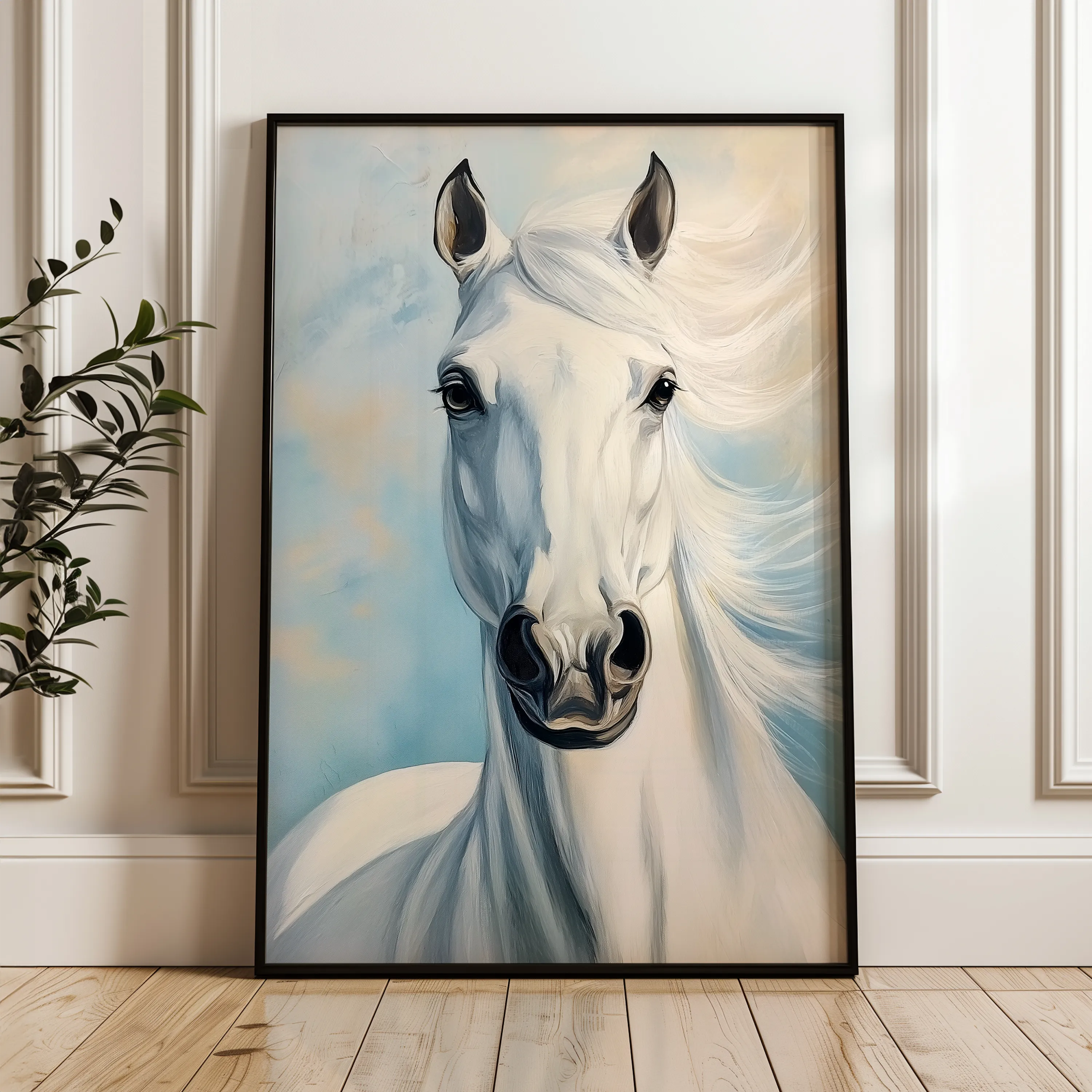 Horses 272 Canvas Art 18" x 24" / 45 x 60 cm / Black