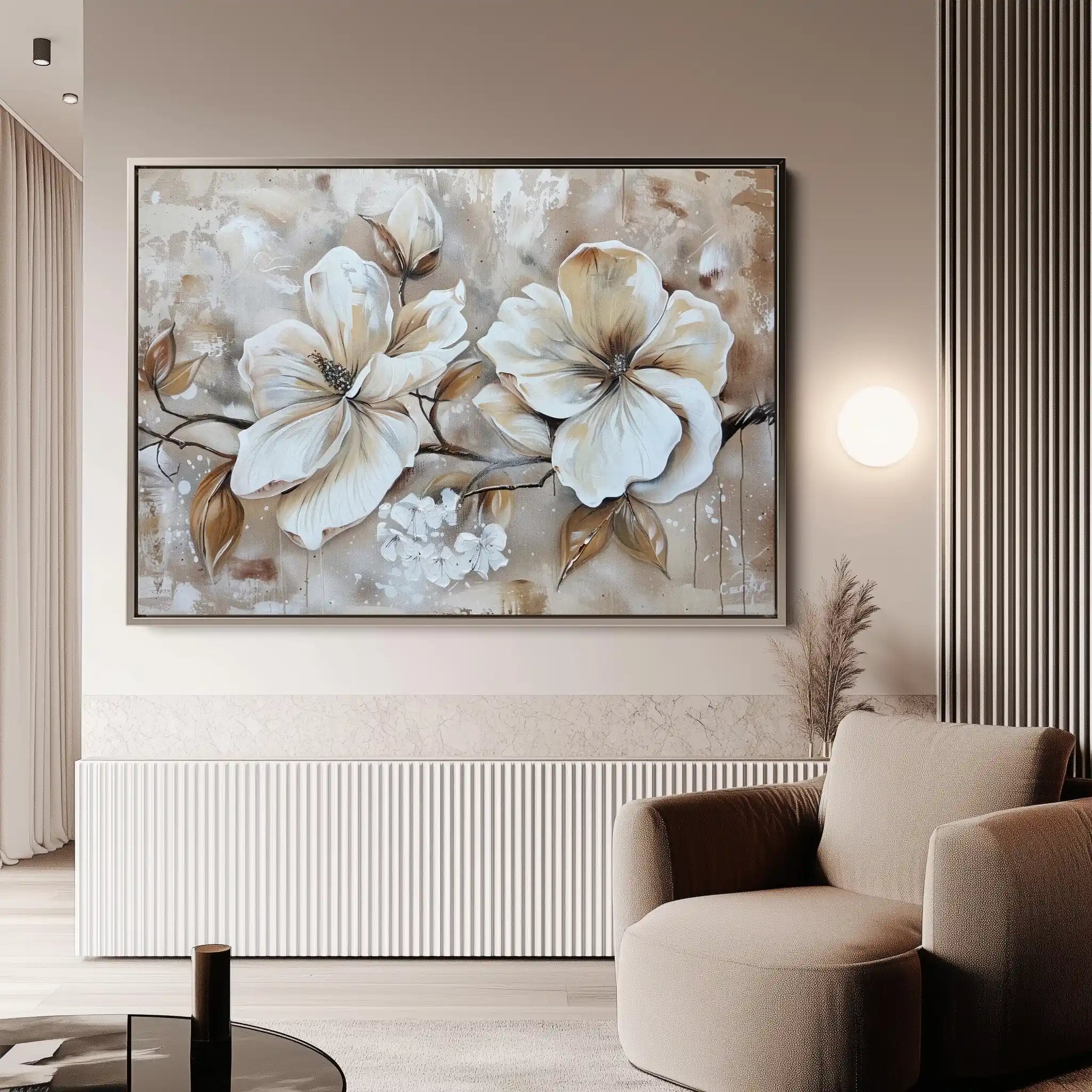 Floral 273 Canvas Art 60 x 40 cm / Black