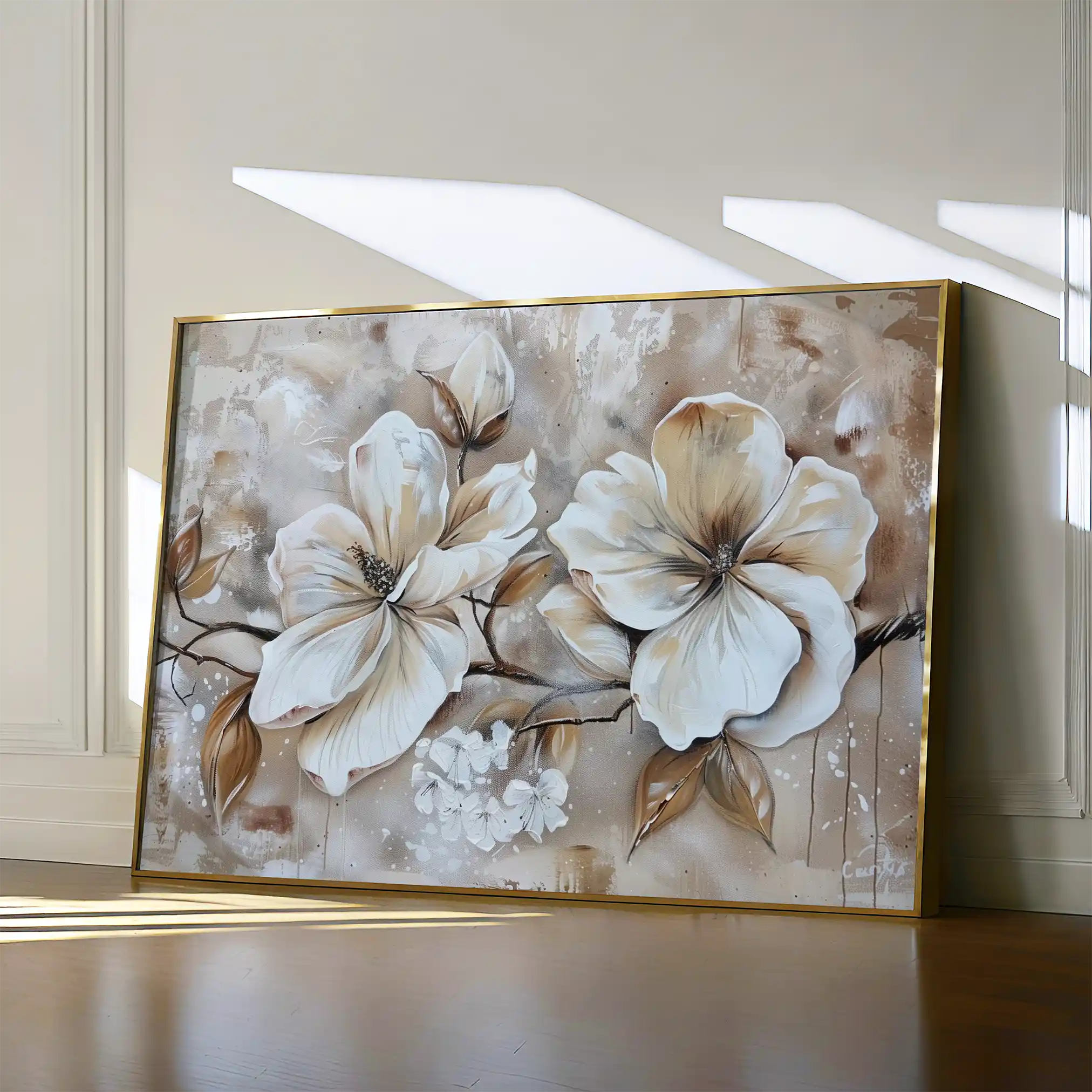 Floral 273 Canvas Art 60 x 40 cm / Black