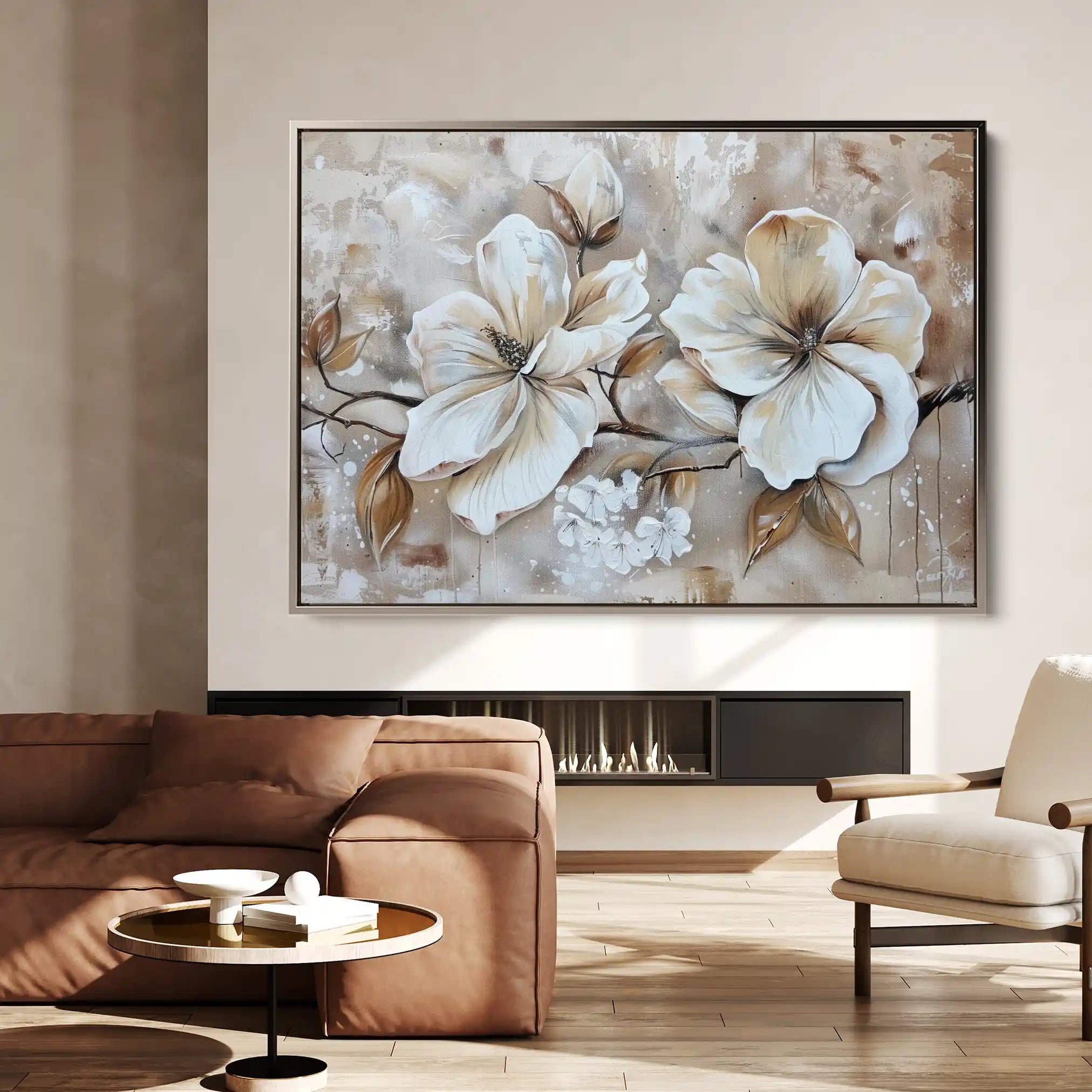 Floral 273 Canvas Art 60 x 40 cm / Black