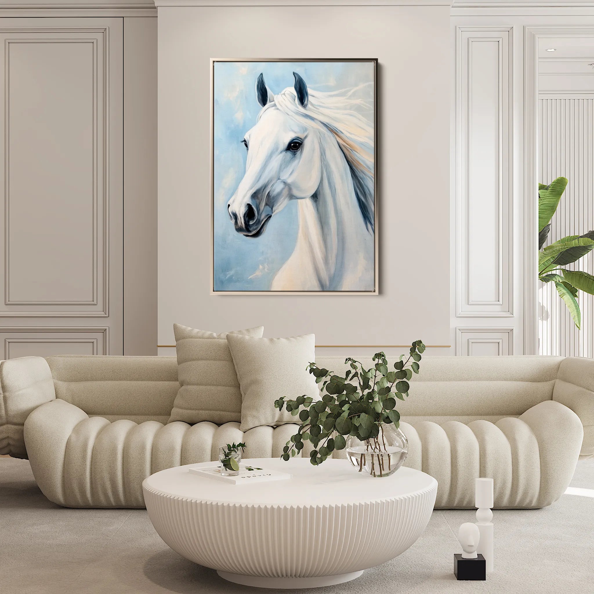 Horses 273 Canvas Art 18" x 24" / 45 x 60 cm / Black