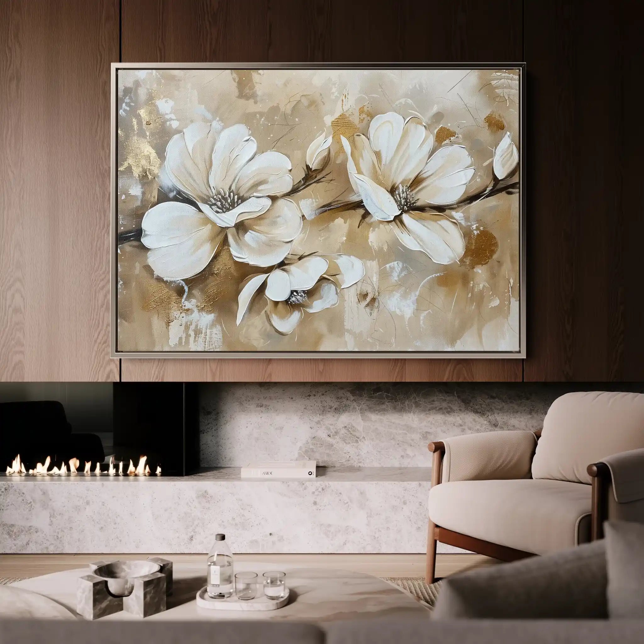 Floral 274 Canvas Art 60 x 40 cm / Black