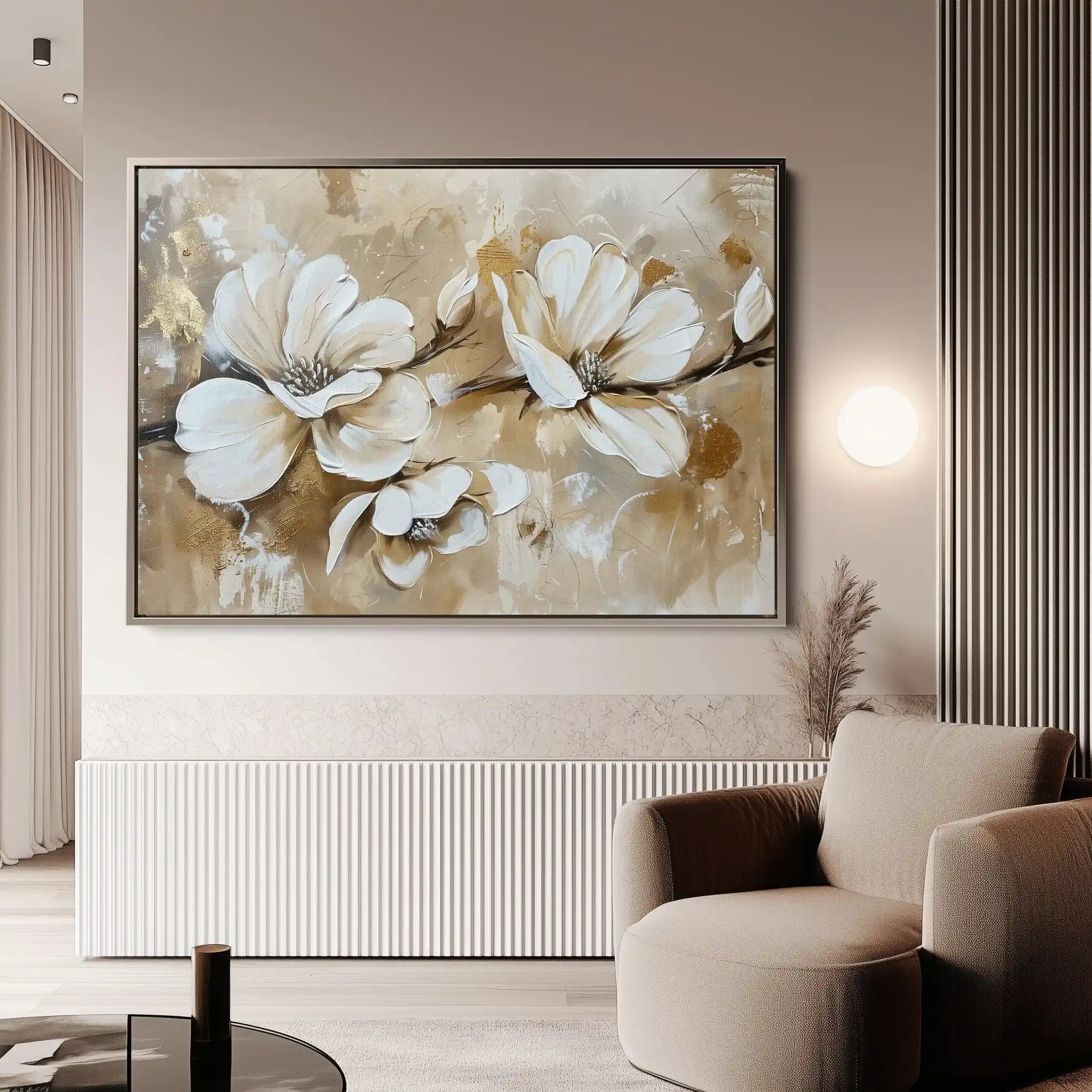 Floral 274 Canvas Art 60 x 40 cm / Black