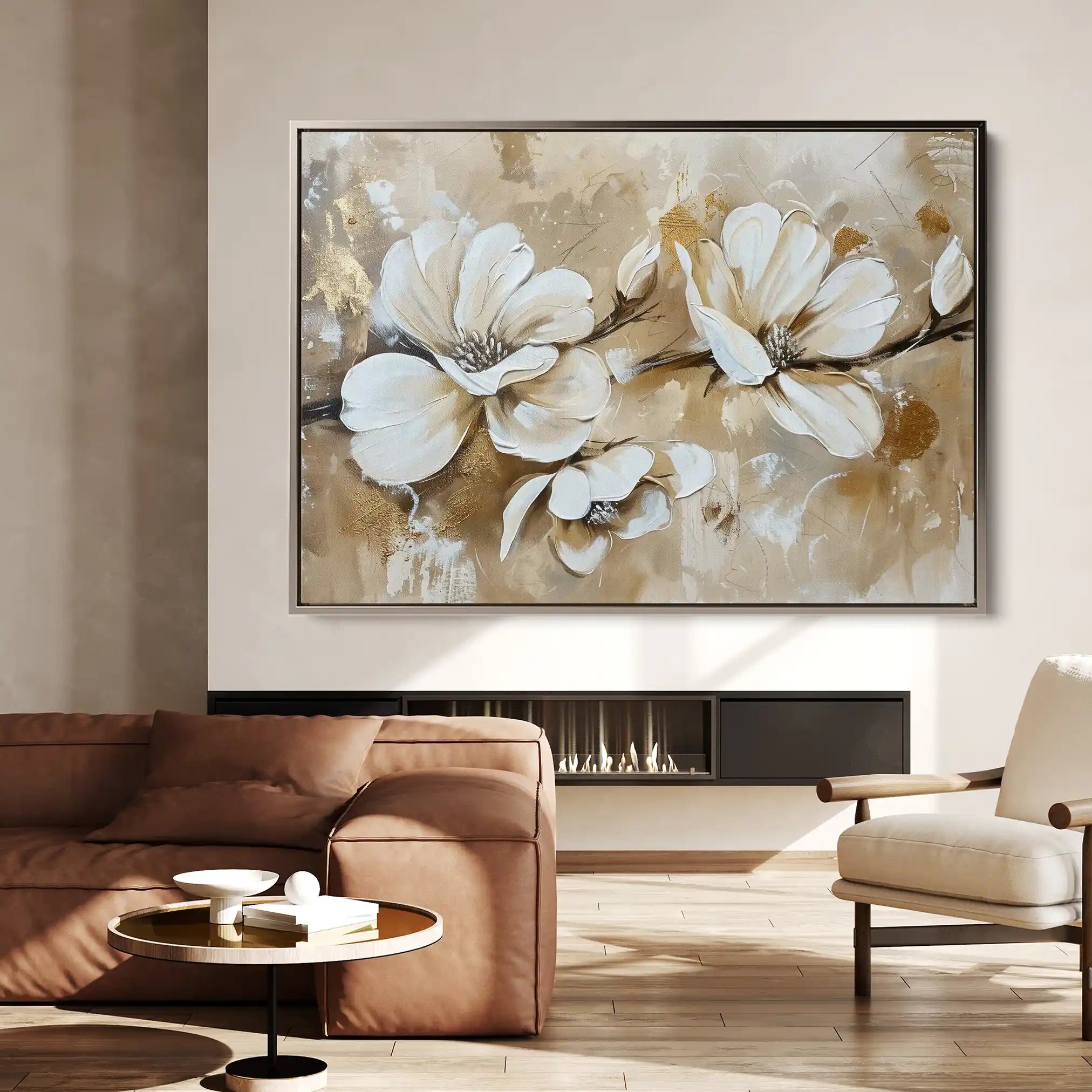 Floral 274 Canvas Art 60 x 40 cm / Black