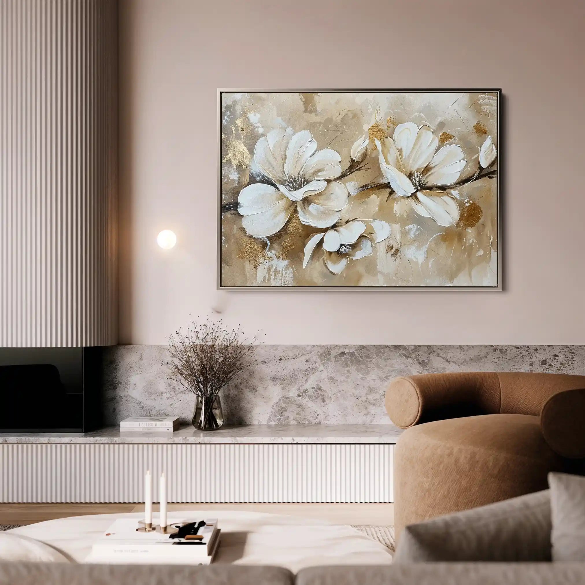 Floral 274 Canvas Art 60 x 40 cm / Black