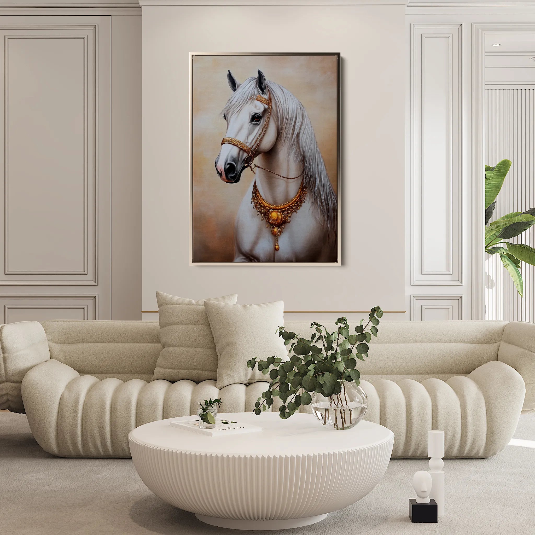 Horses 274 Canvas Art 18" x 24" / 45 x 60 cm / Black