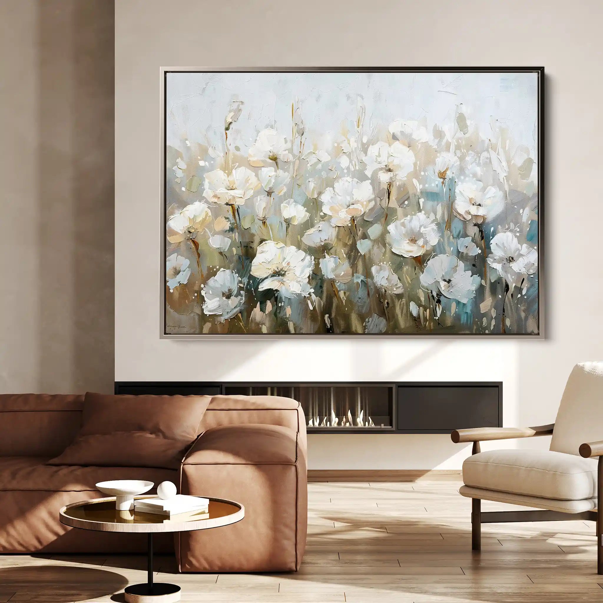 Floral 275 Canvas Art 60 x 40 cm / Black