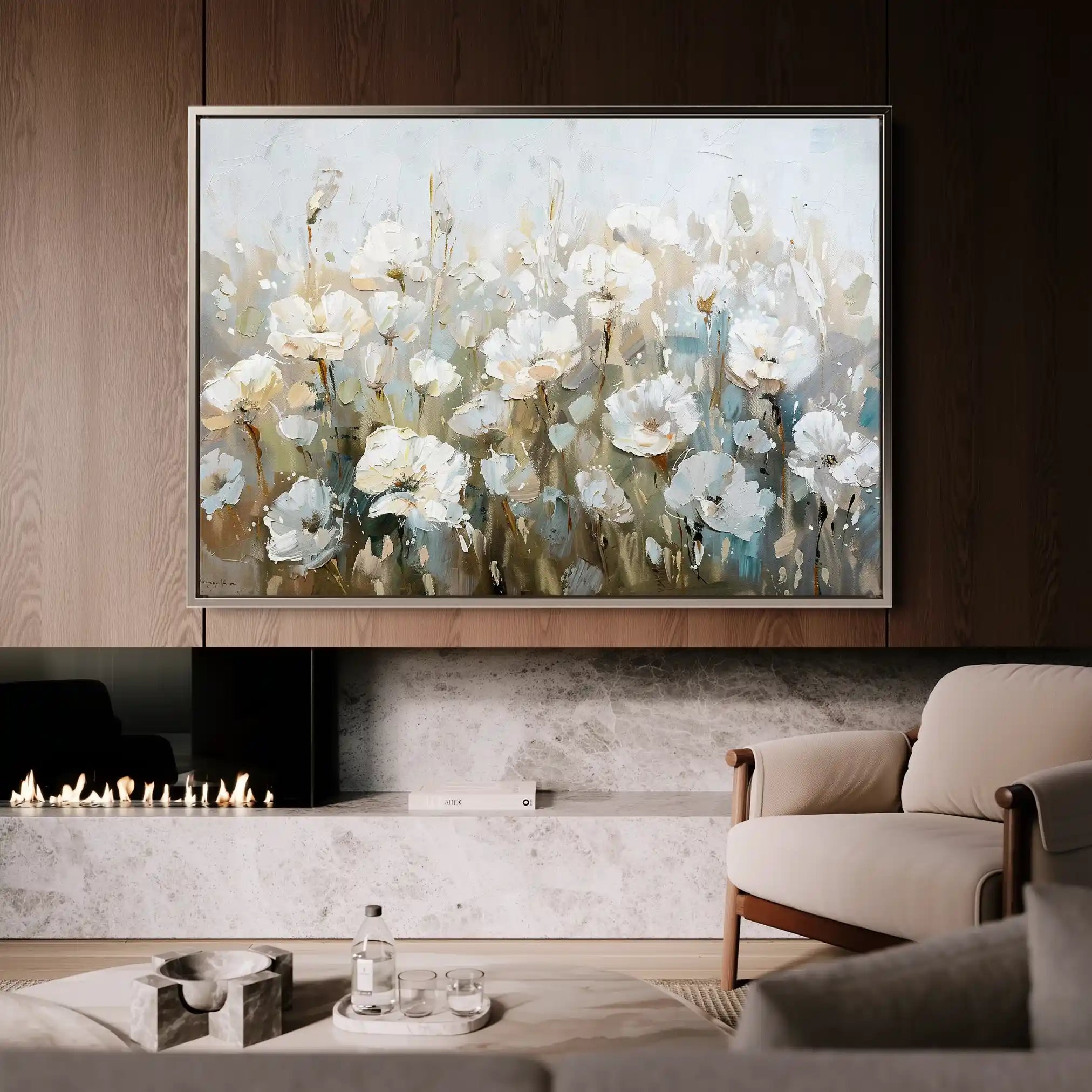 Floral 275 Canvas Art 60 x 40 cm / Black