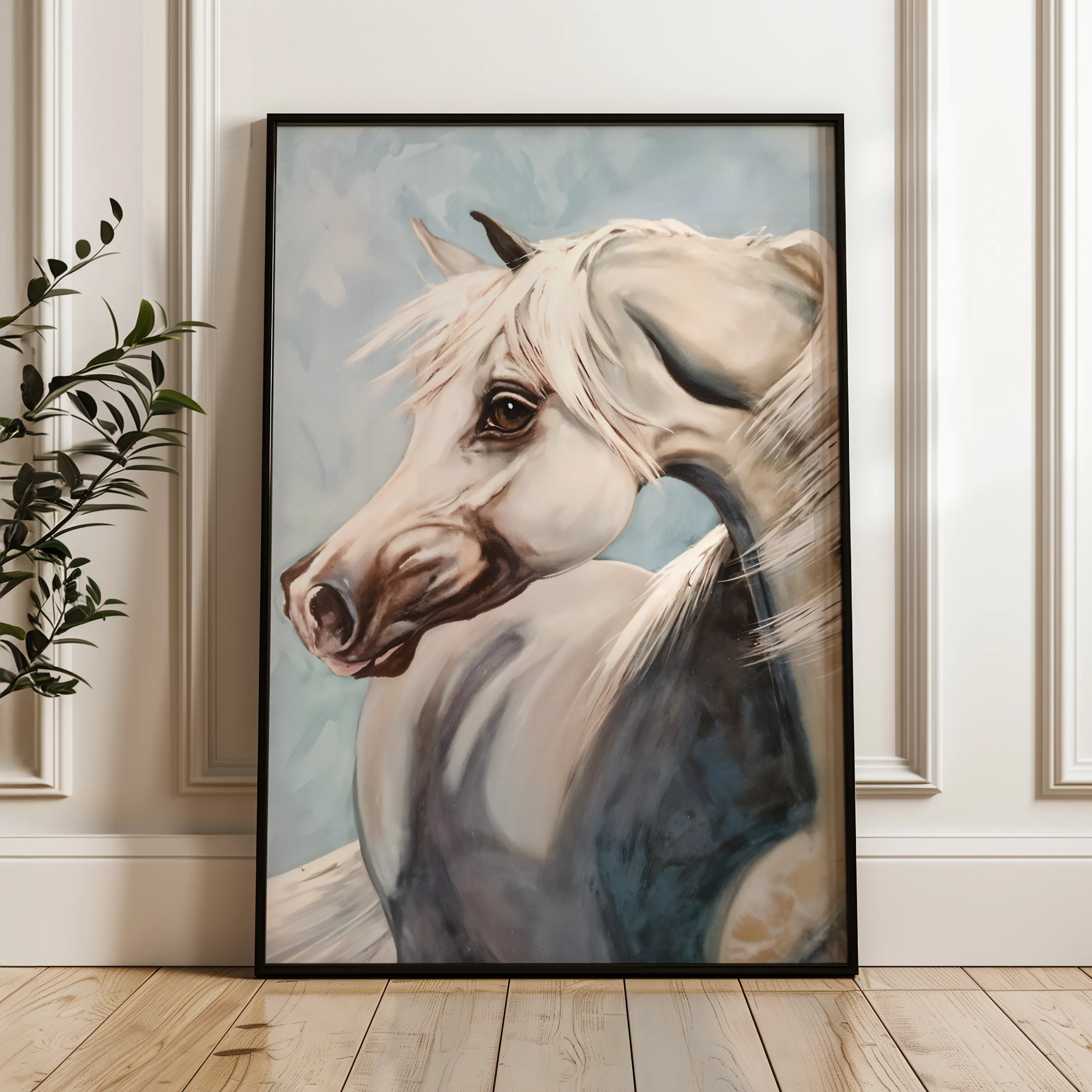 Horses 275 Canvas Art 18" x 24" / 45 x 60 cm / Black