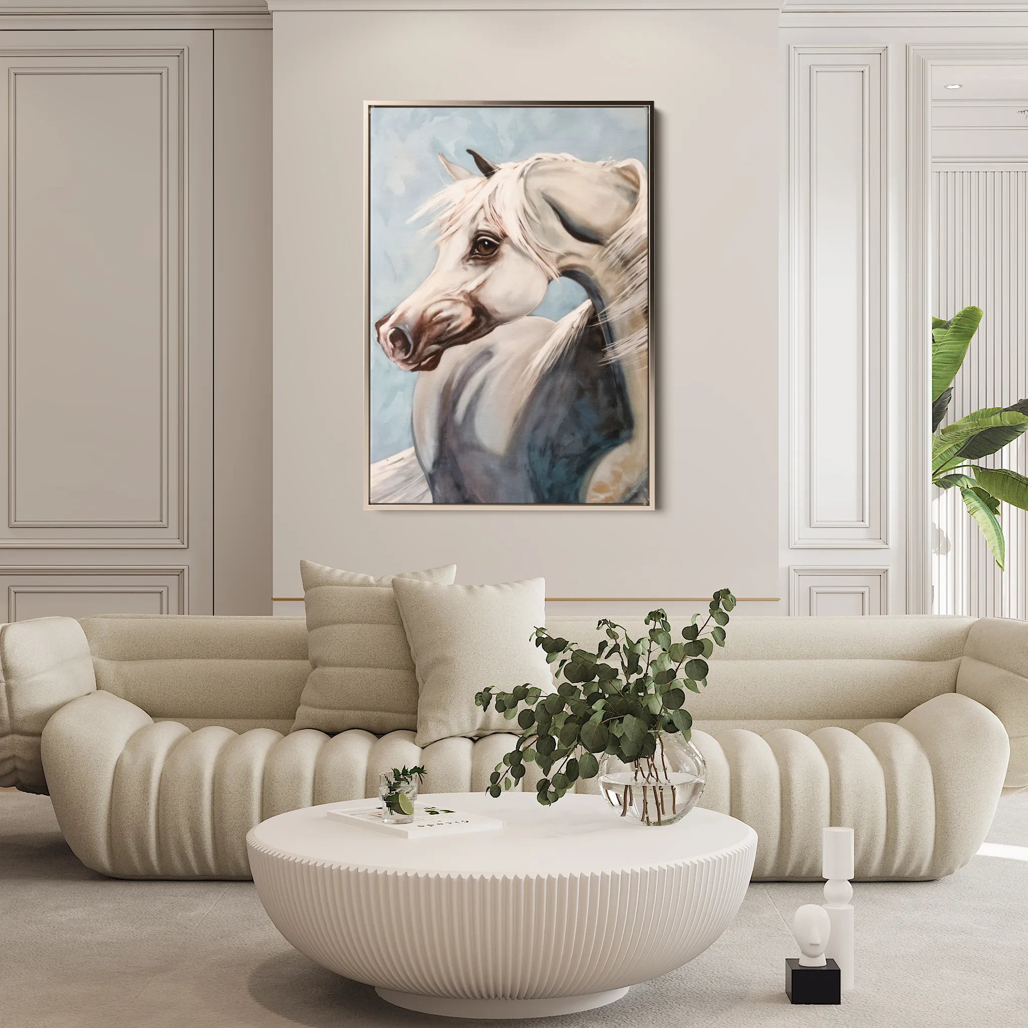 Horses 275 Canvas Art 18" x 24" / 45 x 60 cm / Black