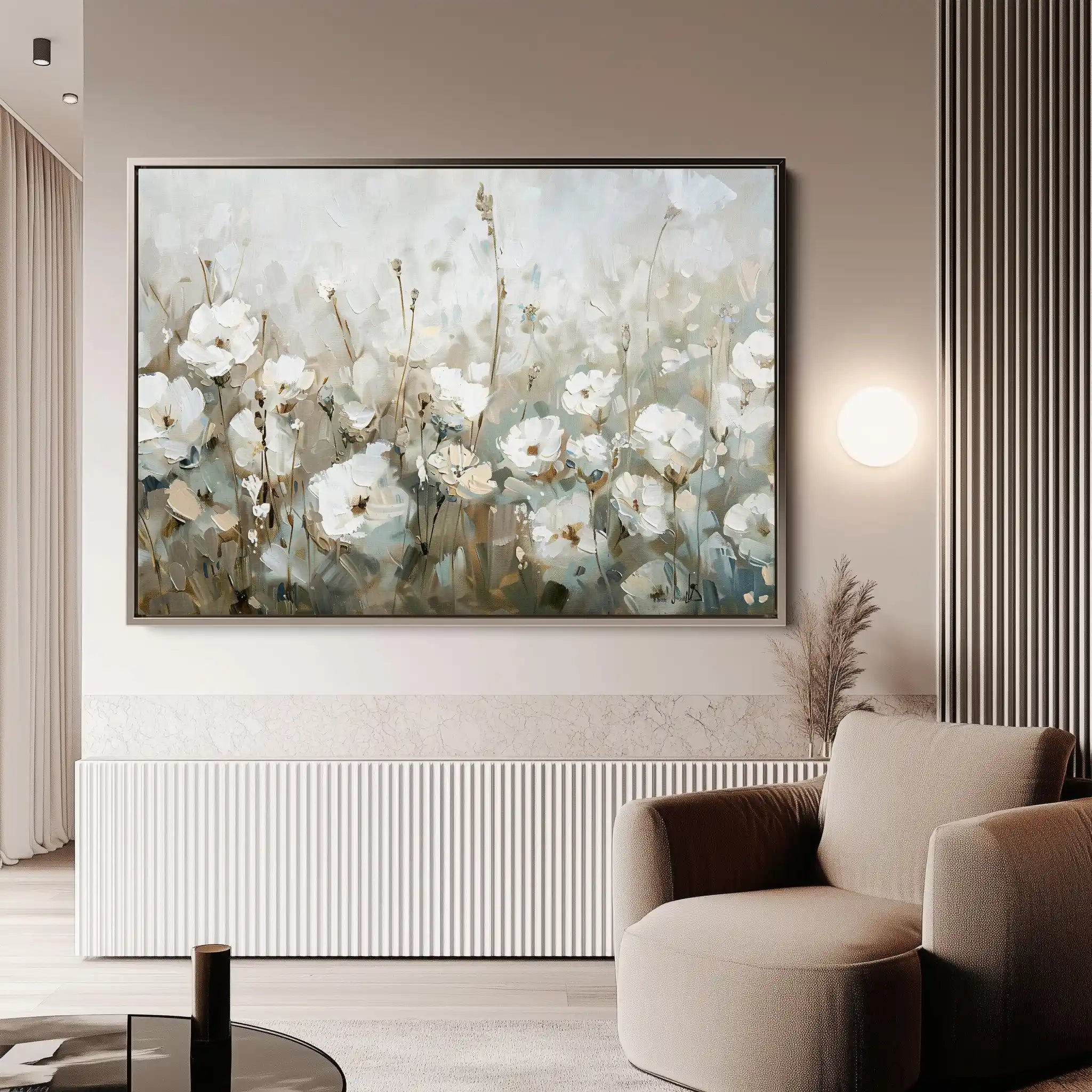 Floral 276 Canvas Art 60 x 40 cm / Black