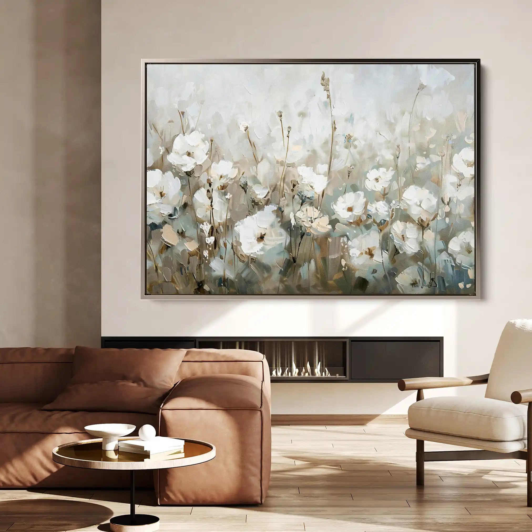 Floral 276 Canvas Art 60 x 40 cm / Black