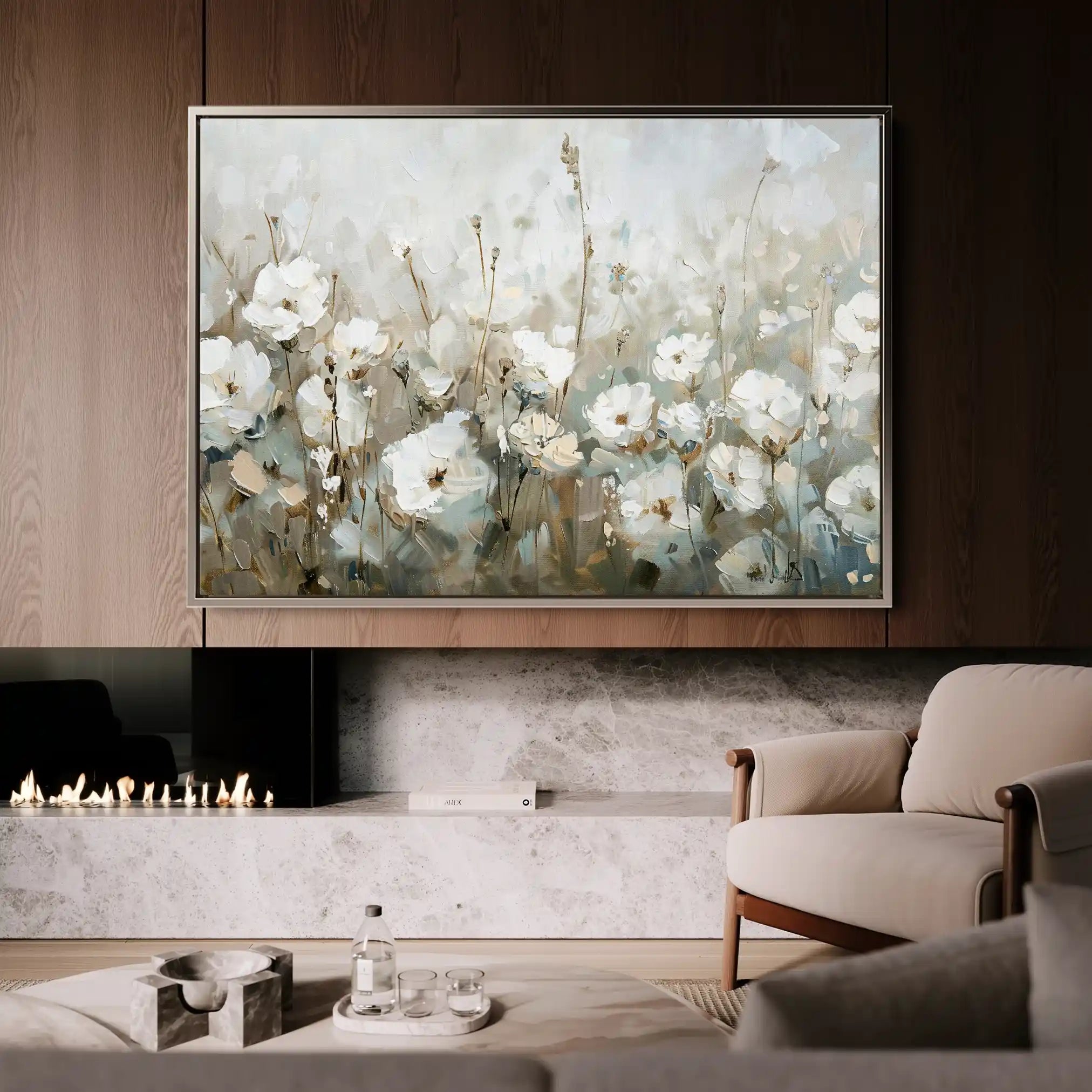 Floral 276 Canvas Art 60 x 40 cm / Black