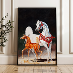 Horses 276 Canvas Art 18" x 24" / 45 x 60 cm / Black
