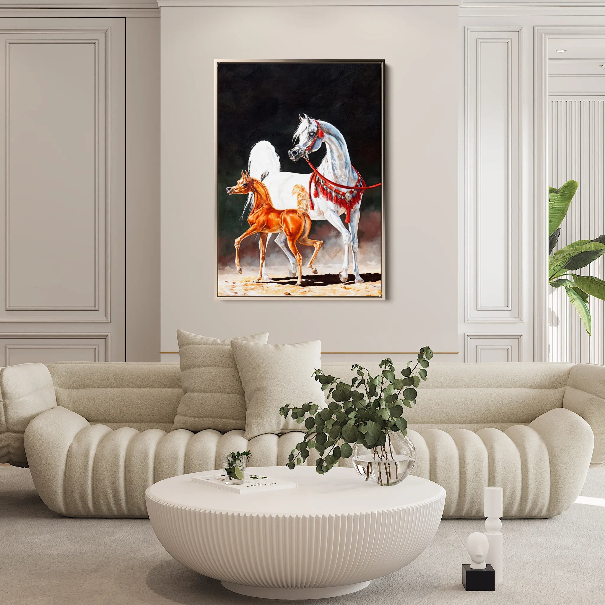 Horses 276 Canvas Art 18" x 24" / 45 x 60 cm / Black