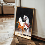 Horses 276 Canvas Art 18" x 24" / 45 x 60 cm / Black