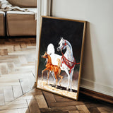 Horses 276 Canvas Art 18" x 24" / 45 x 60 cm / Black