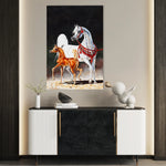 Horses 276 Canvas Art 18" x 24" / 45 x 60 cm / Black