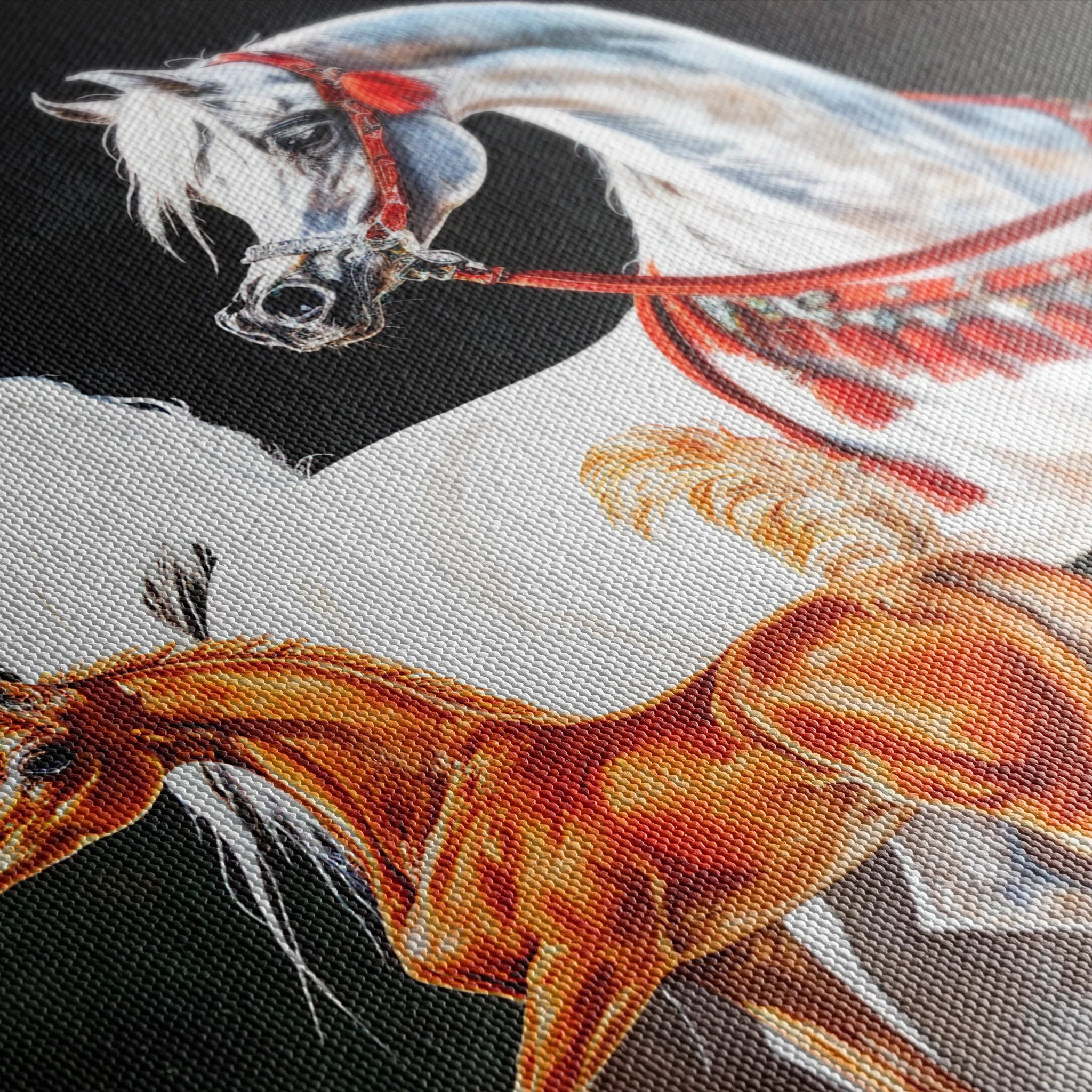 Horses 276 Canvas Art 18" x 24" / 45 x 60 cm / Black