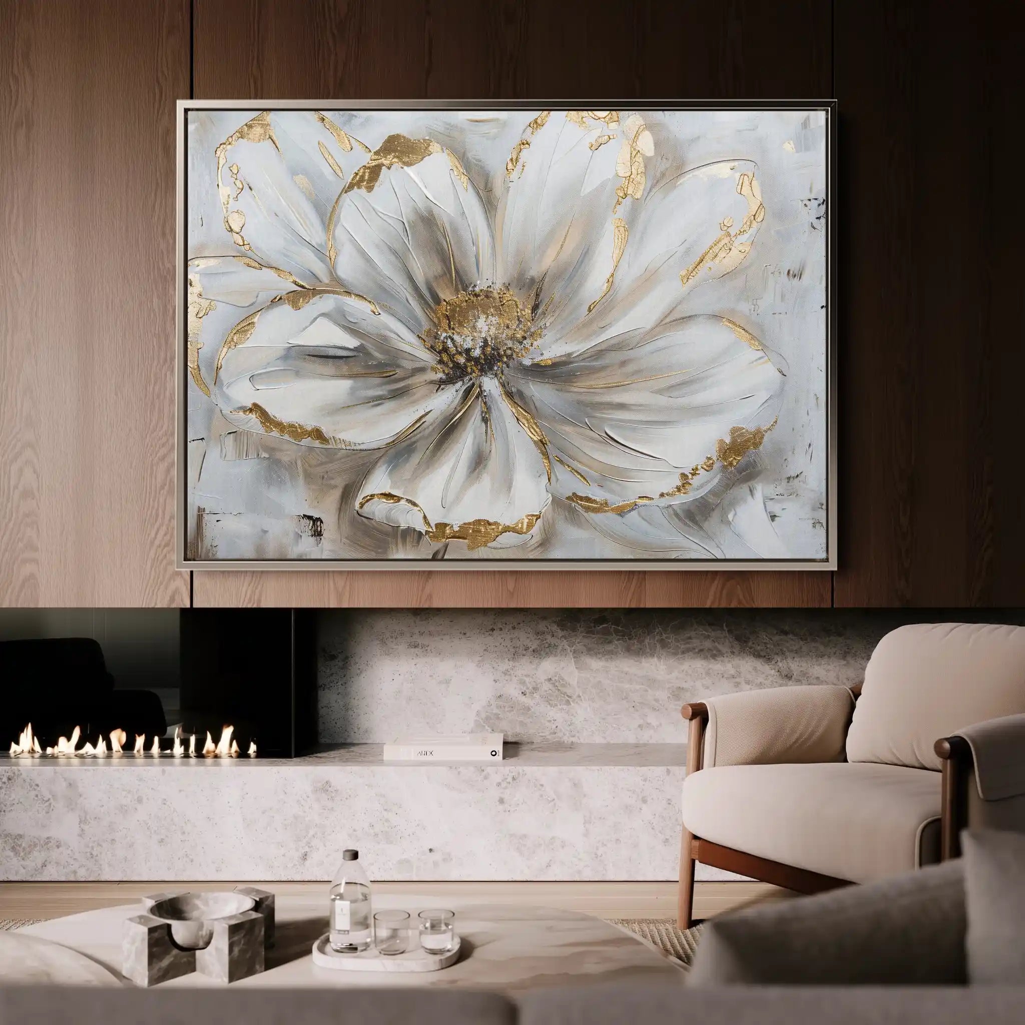 Floral 277 Canvas Art 60 x 40 cm / Black