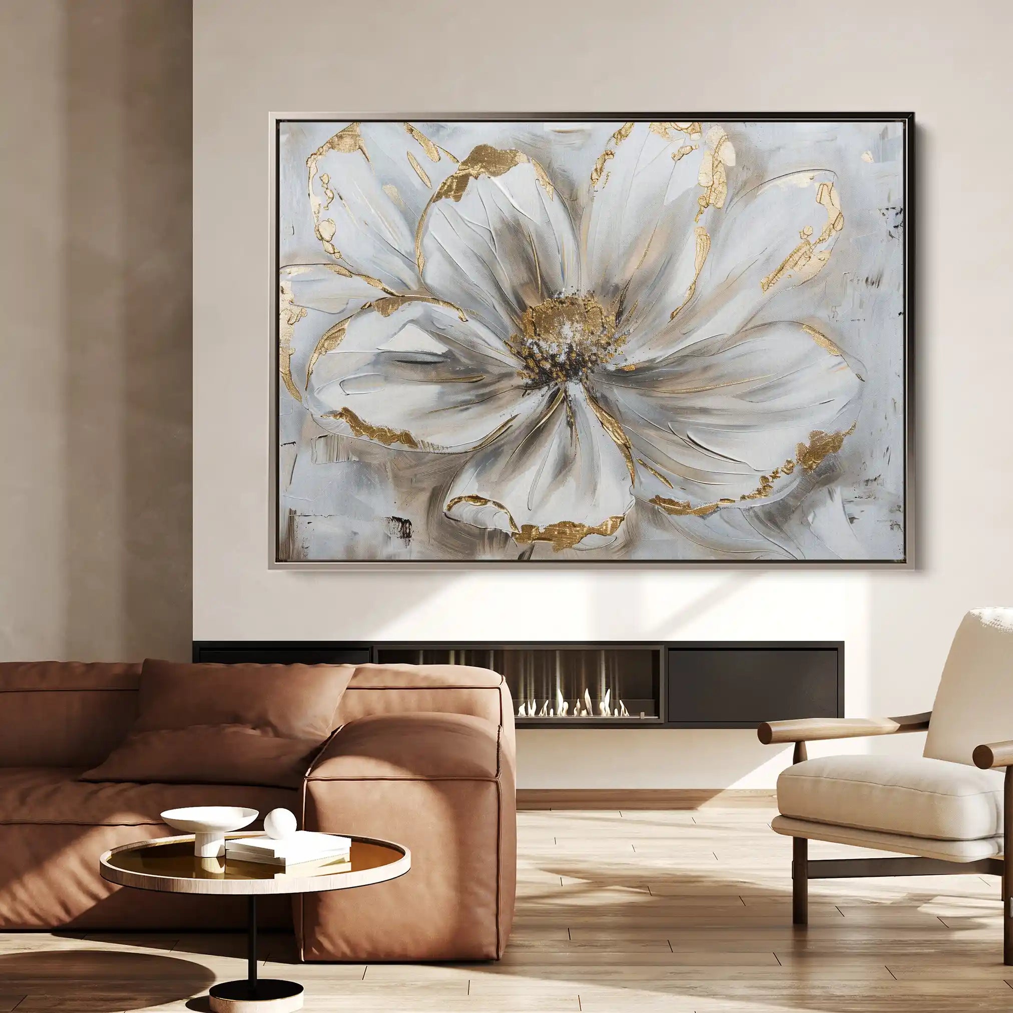 Floral 277 Canvas Art 60 x 40 cm / Black
