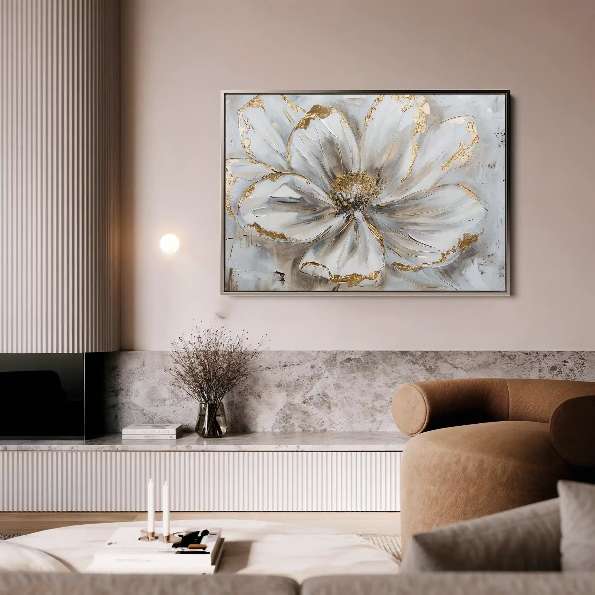 Floral 277 Canvas Art 60 x 40 cm / Black
