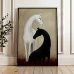 Horses 277 Canvas Art 18" x 24" / 45 x 60 cm / Black