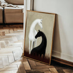 Horses 277 Canvas Art 18" x 24" / 45 x 60 cm / Black