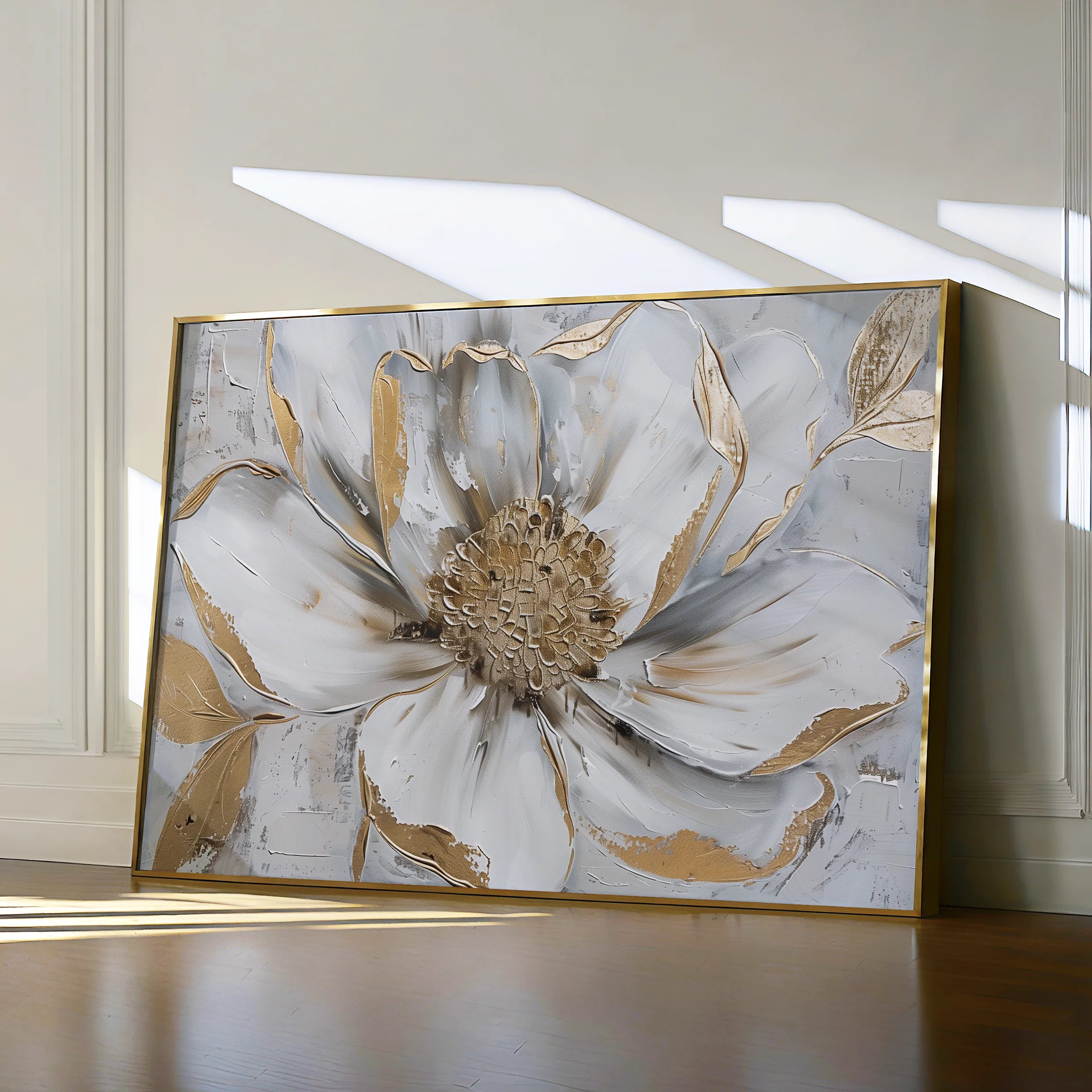Floral 278 Canvas Art 18" x 24" / 45 x 60 cm / Black