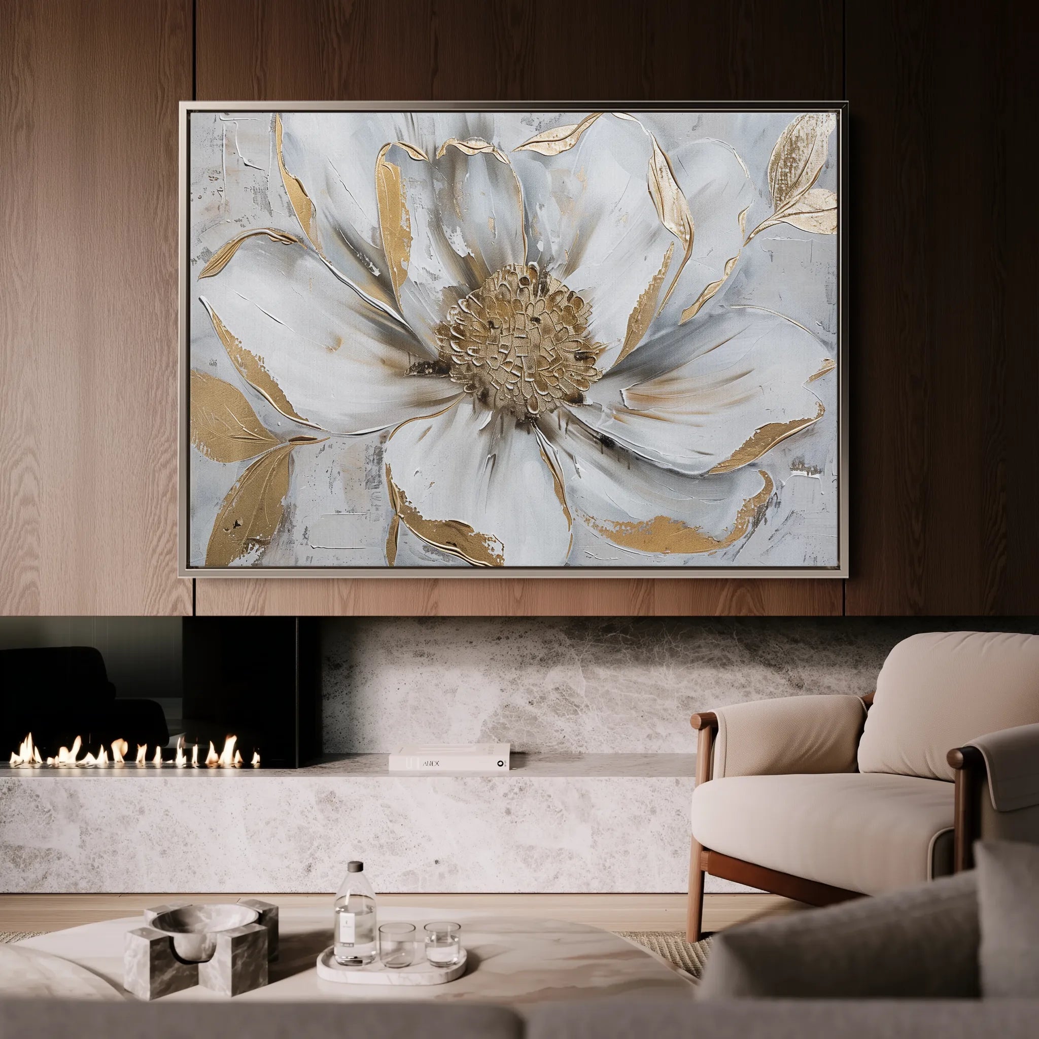 Floral 278 Canvas Art 18" x 24" / 45 x 60 cm / Black